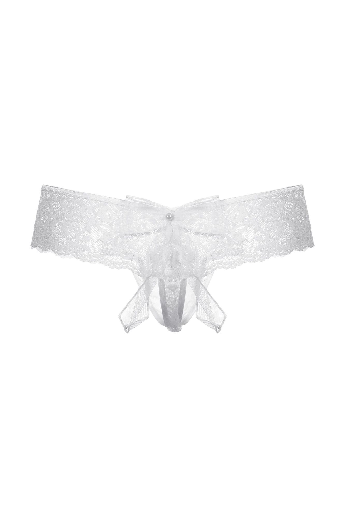 Эротическое шортики с бантиком открытые кружевные softline collection, белый, m/l в Сочи