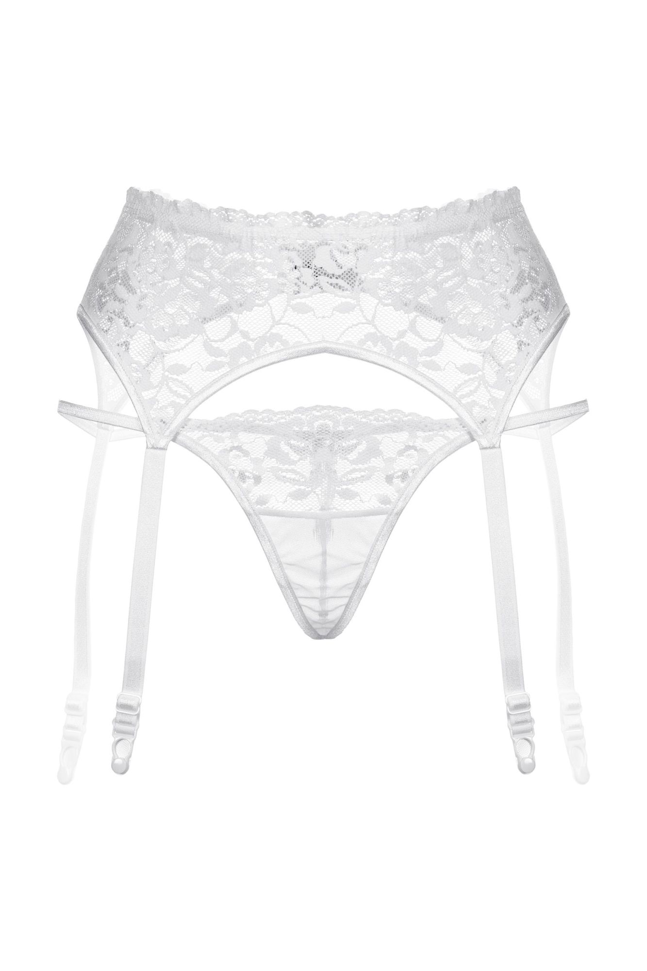 Эротическое пояс для чулок и стринги softline collection кружевные, белый, m/l в Сочи