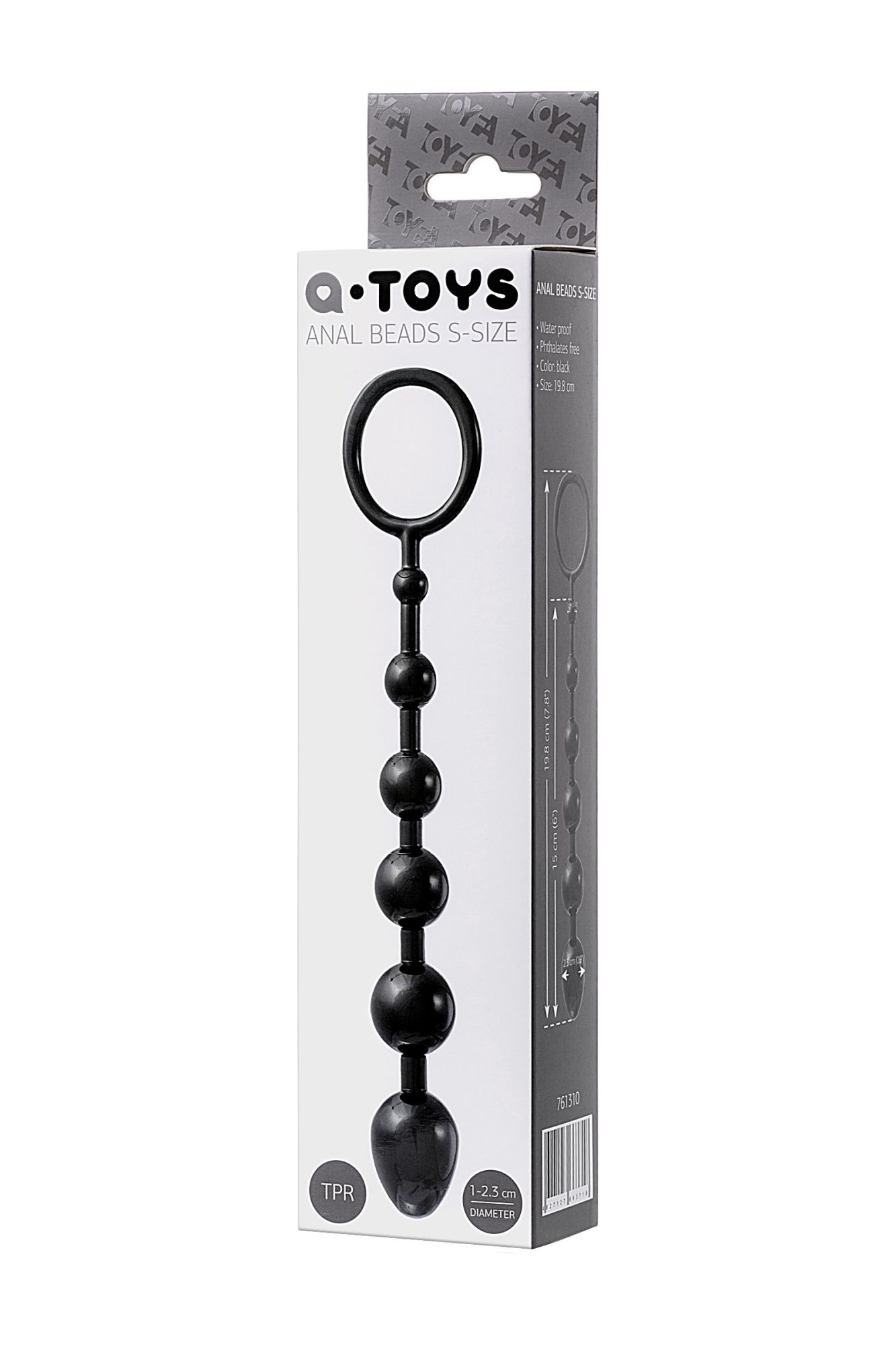 анальная цепочка toyfa a-toys s, tpe, черный, 19,8см в Сочи