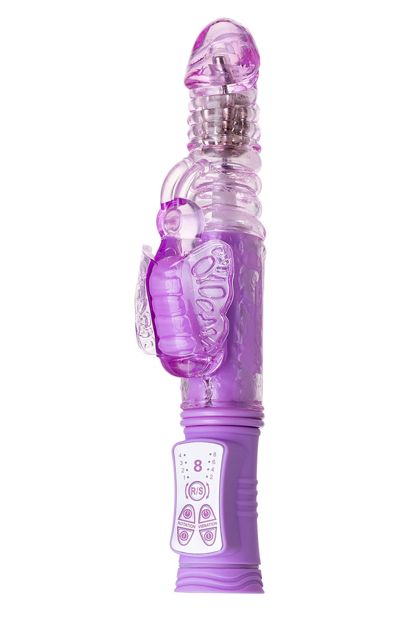 вибратор с клиторальным стимулятором toyfa a-toys serk high-tech fantasy, tpe, фиолетовый, 24,5 см в Сочи