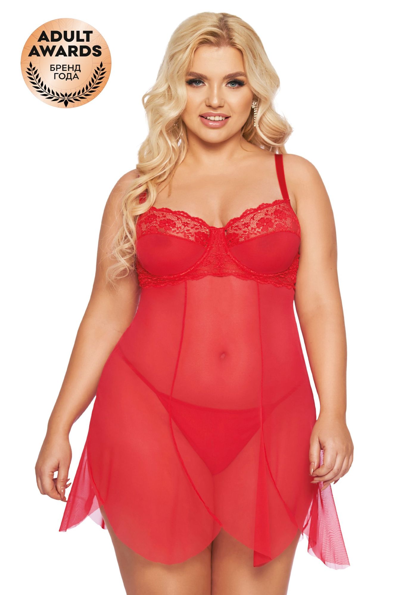 Эротическое ночная сорочка и стринги softline collection carla, красный, xxl в Сочи