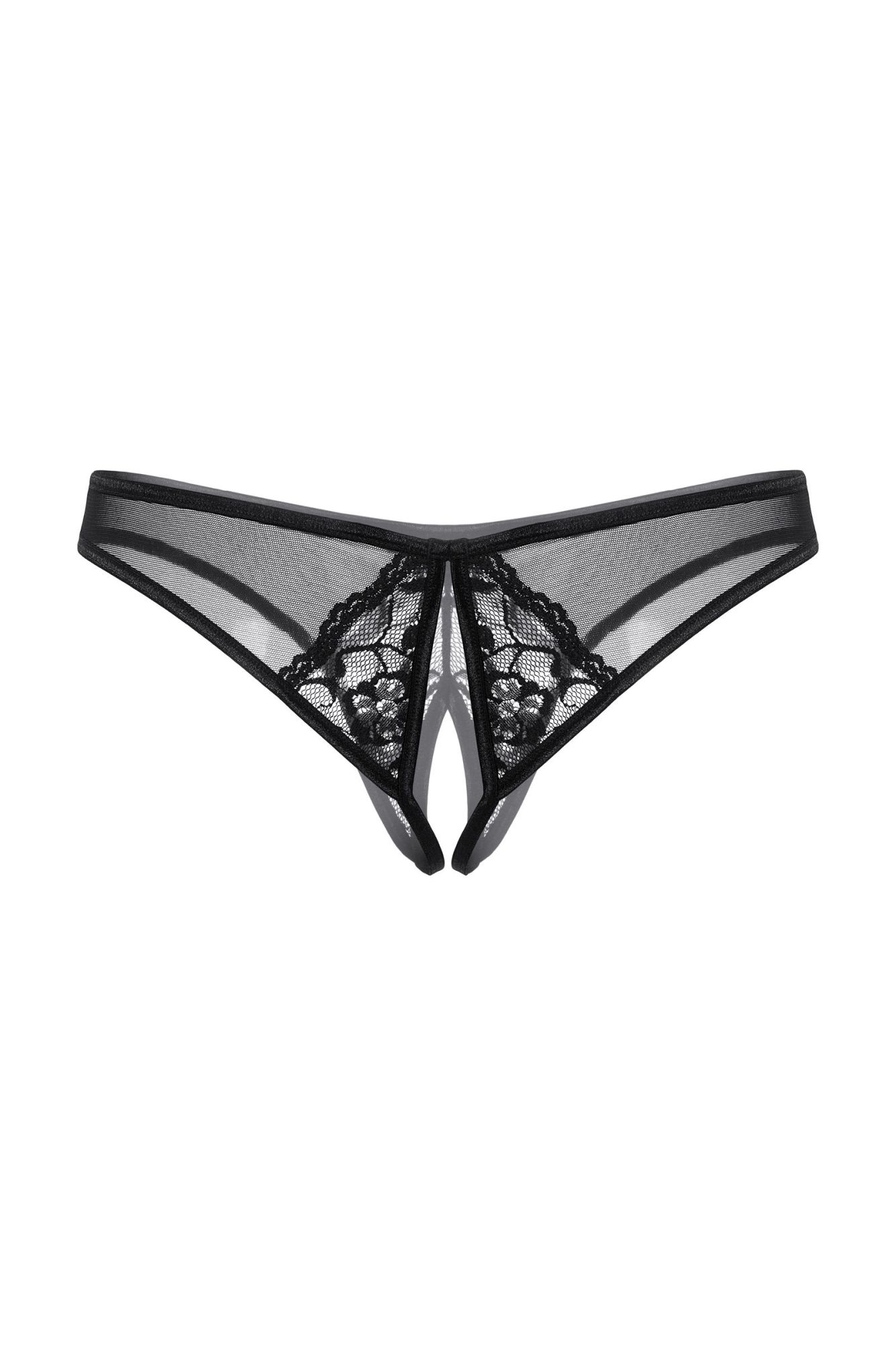 Эротическое трусики открытые с украшениями softline collection, черный, s/m в Сочи