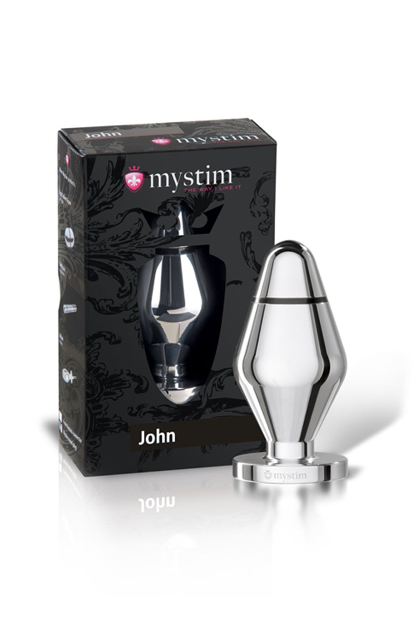 анальная пробка mystim john l, электростимуляция, хирургическая сталь, серебряная, 10,5 см, ø 5 см в Сочи