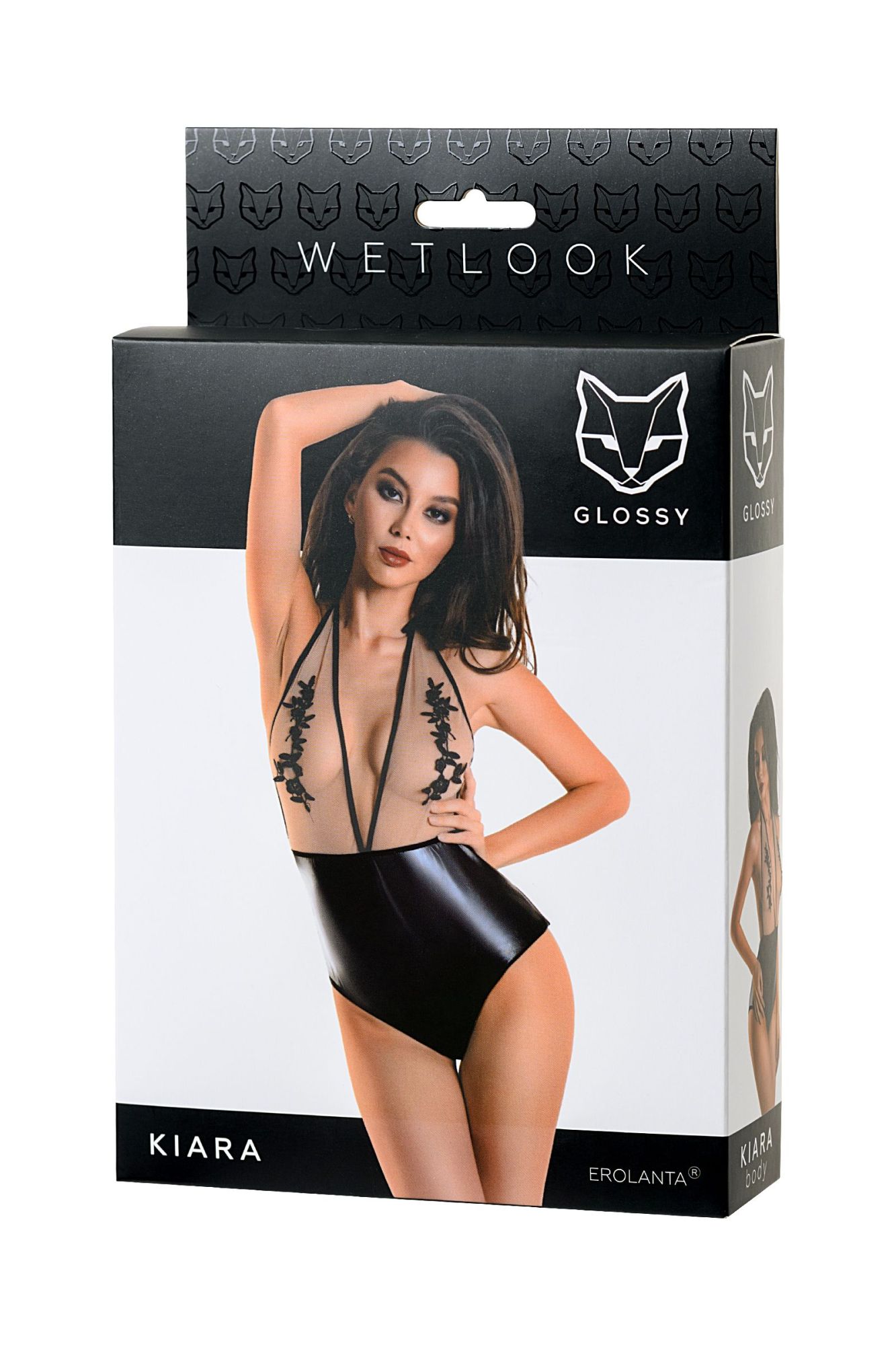 Эротическое боди glossy kiara из материала wetlook, черное, l в Сочи