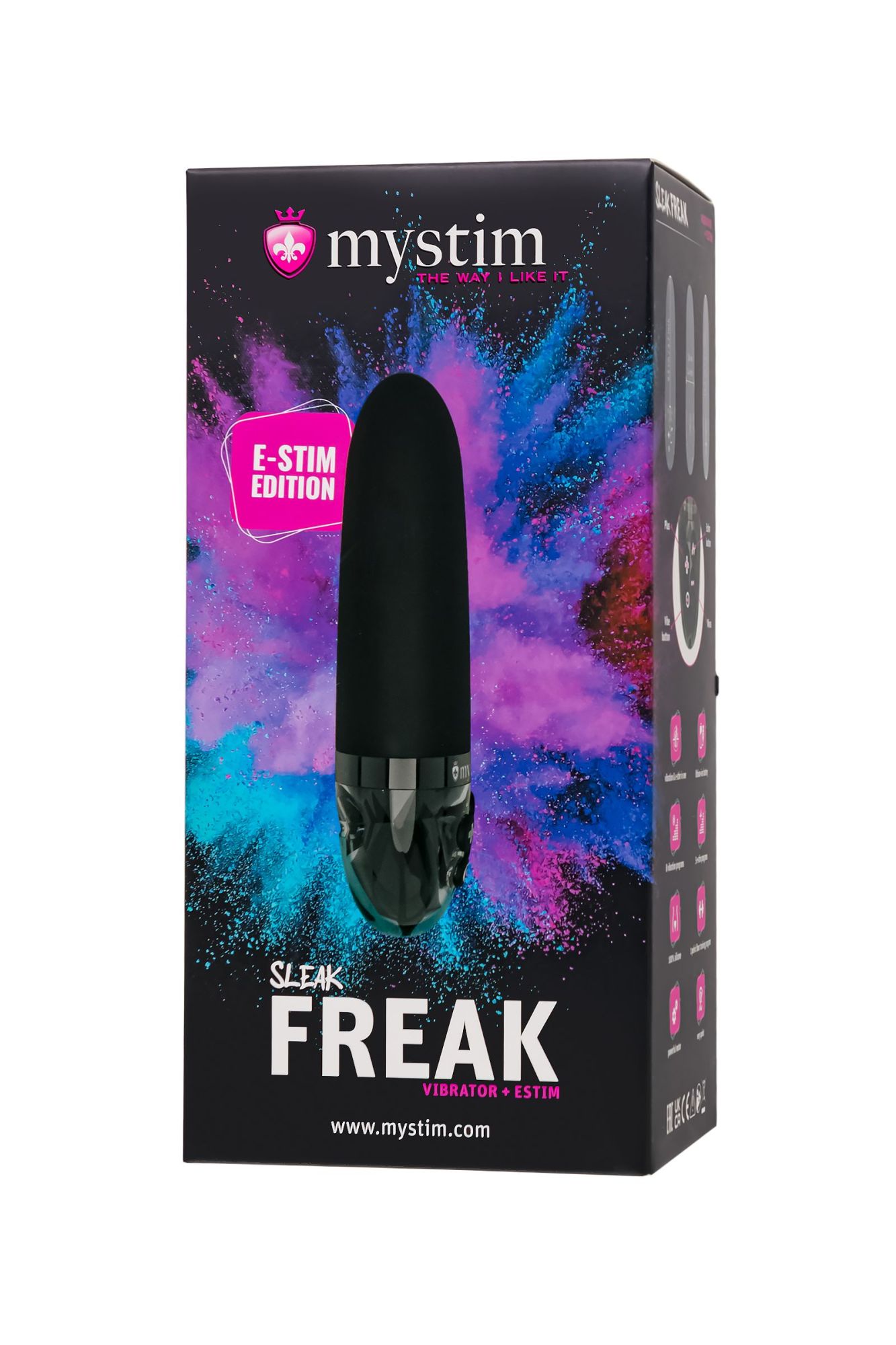 вибратор mystim sleak freak с электростимуляцией,силикон, черный, 14,5 см в Сочи