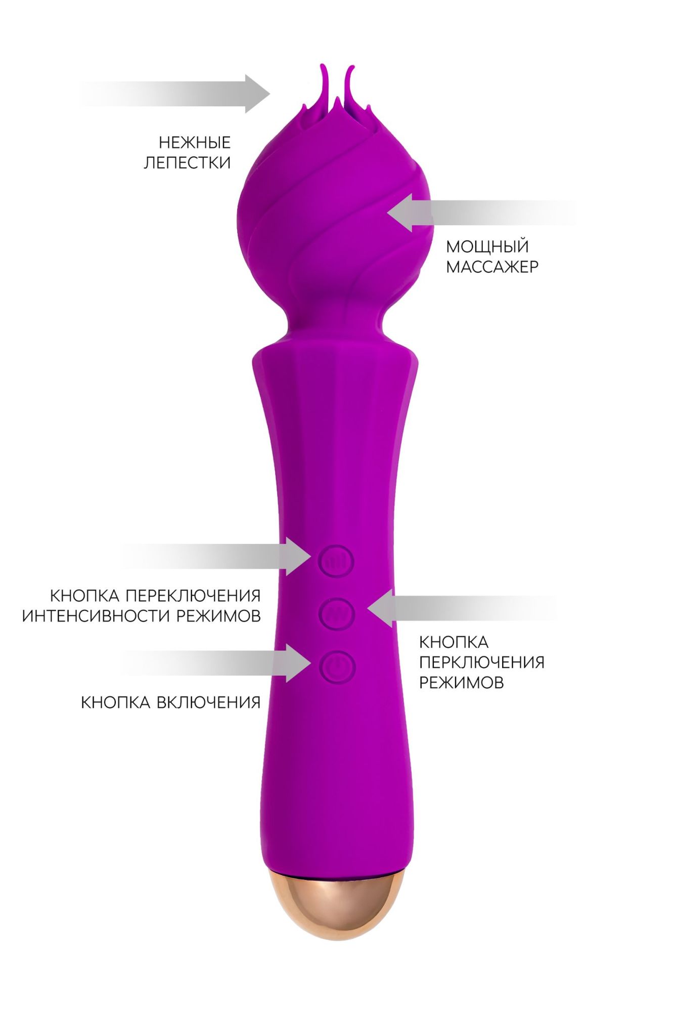 вибратор flovetta by toyfa hyacinth, силикон, фиолетовый, 21,5 см в Сочи