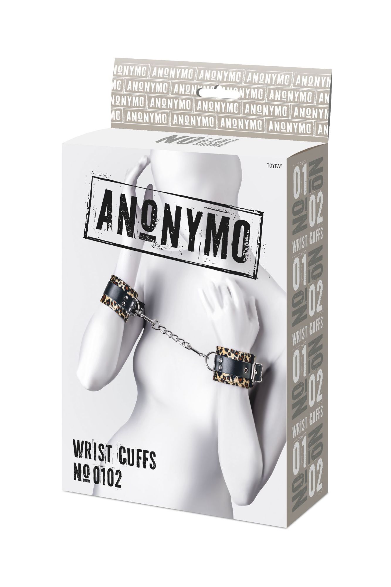 наручники anonymo #0102, pu кожа, принт, 19,5 см в Сочи