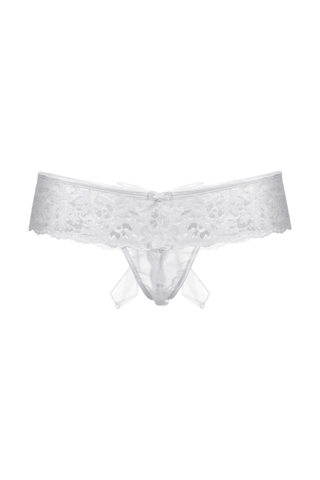 Эротическое шортики с бантиком открытые кружевные softline collection, белый, m/l в Сочи