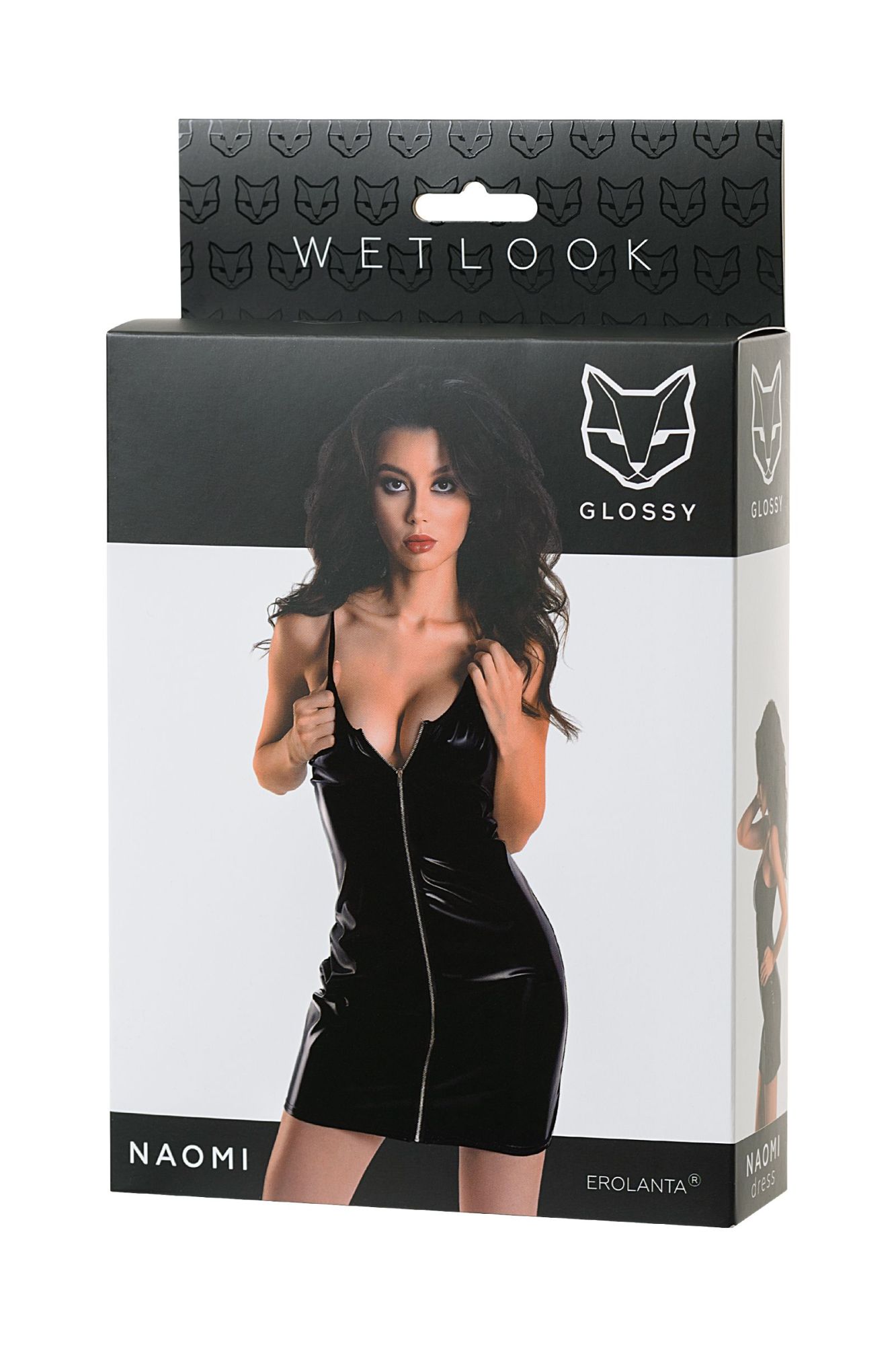 Эротическое платье glossy naomi из материала wetlook, черное, m в Сочи