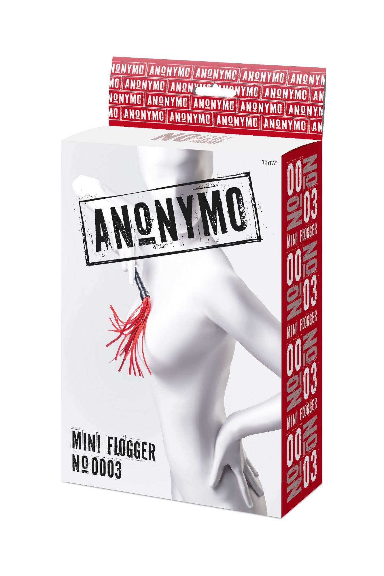 флоггер anonymo #0003, pu кожа, красно-черный, 28 см в Сочи