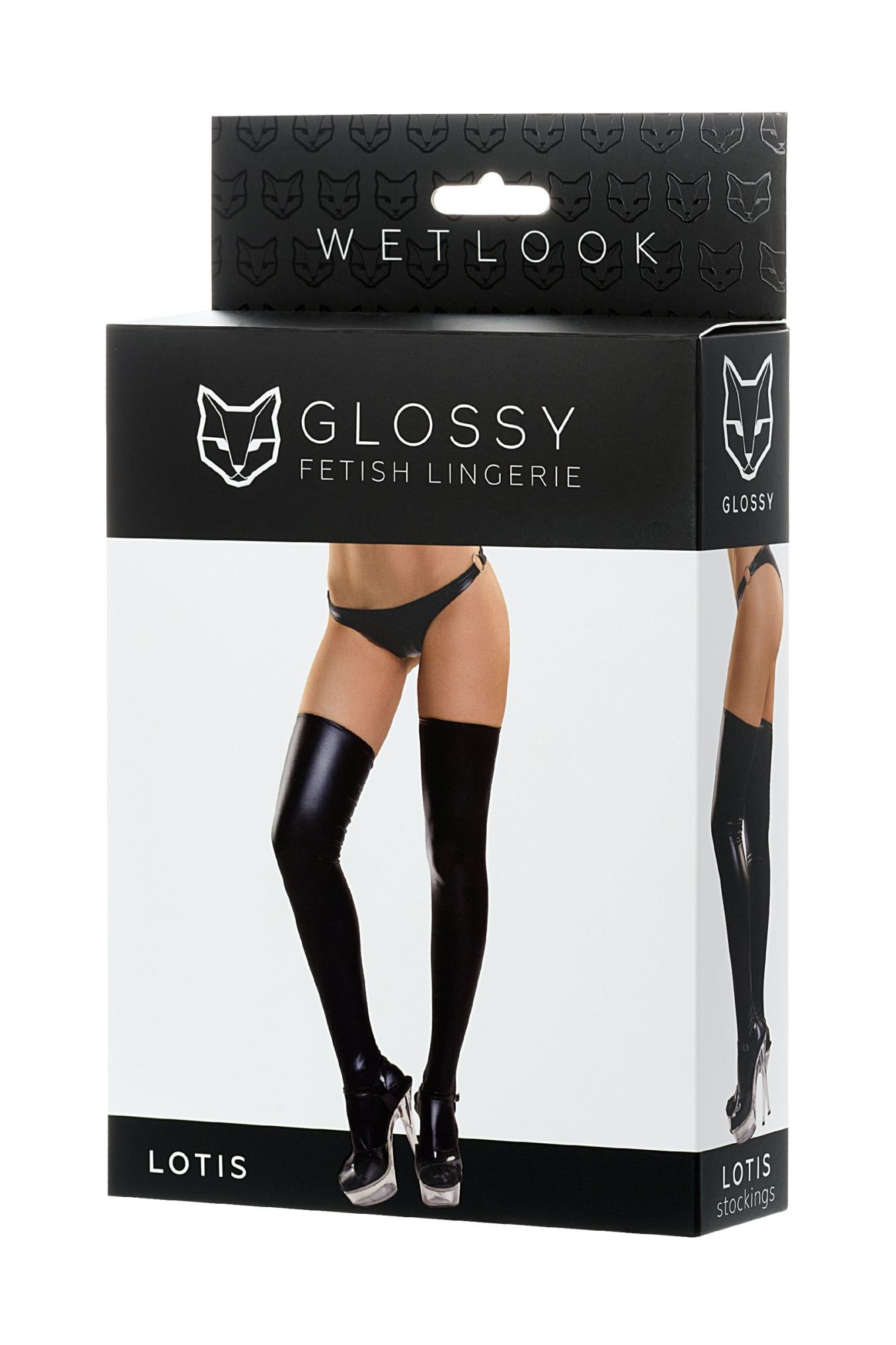 Эротическое чулки glossy lotis из материала wetlook, черный, xl в Сочи