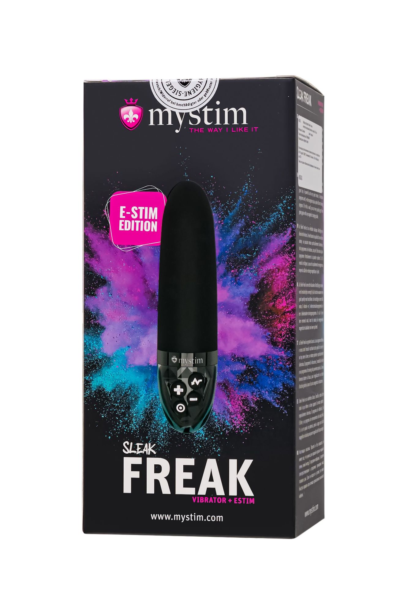 вибратор mystim sleak freak с электростимуляцией,силикон, черный, 14,5 см в Сочи