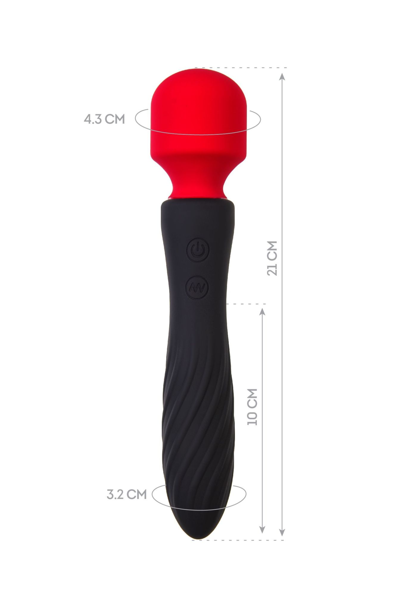 двусторонний вибромассажер black&red by toyfa, силикон, черный, 21 см в Сочи
