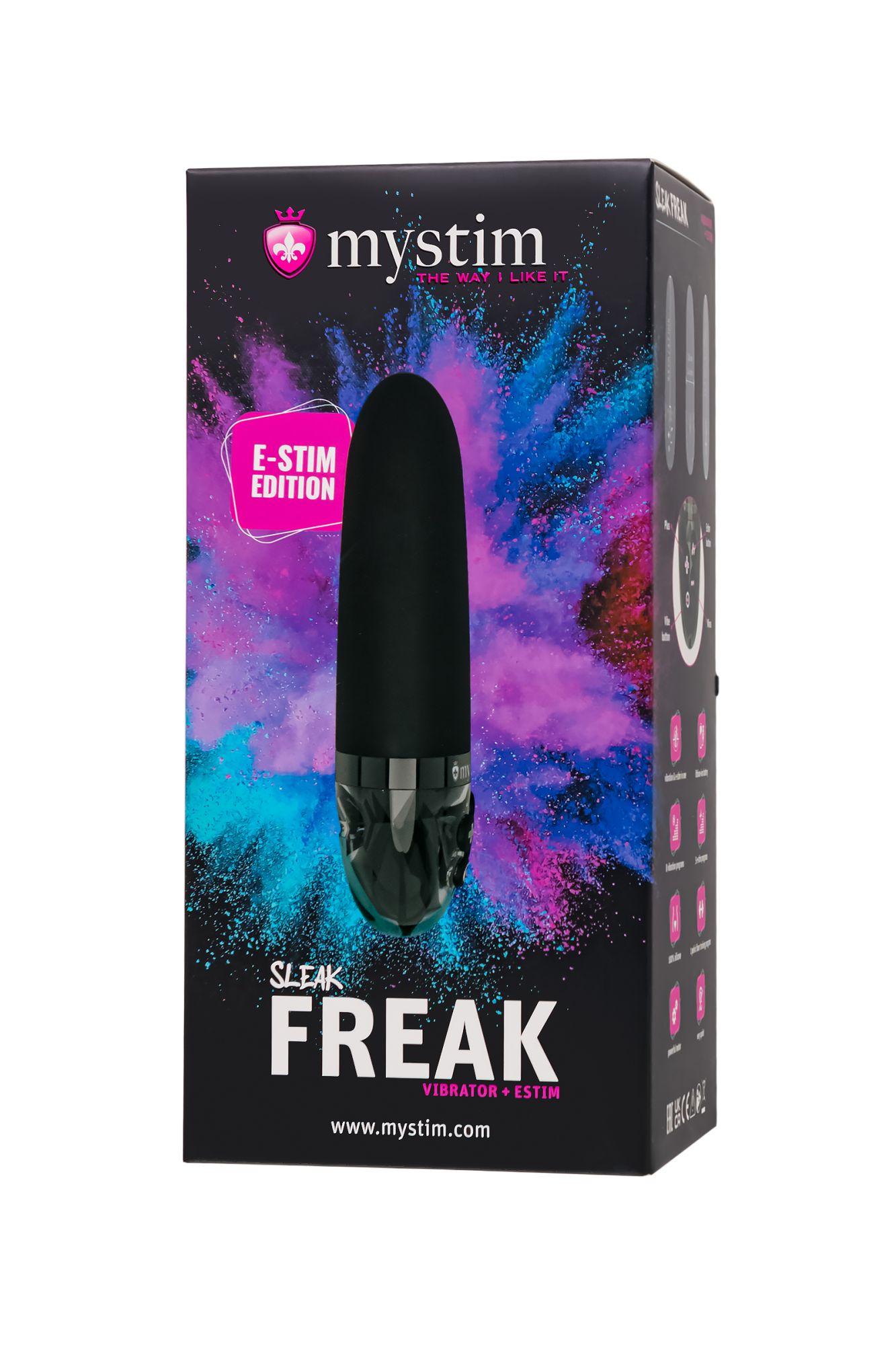 вибратор mystim sleak freak с электростимуляцией,силикон, черный, 14,5 см в Сочи