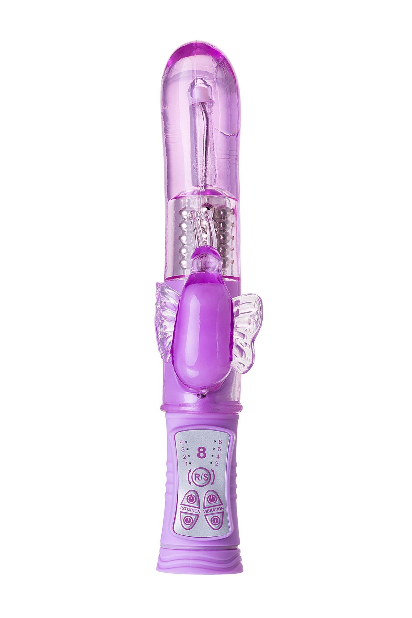 вибратор с клиторальным стимулятором toyfa a-toys high-tech fantasy, tpe, фиолетовый, 22,4 см в Сочи