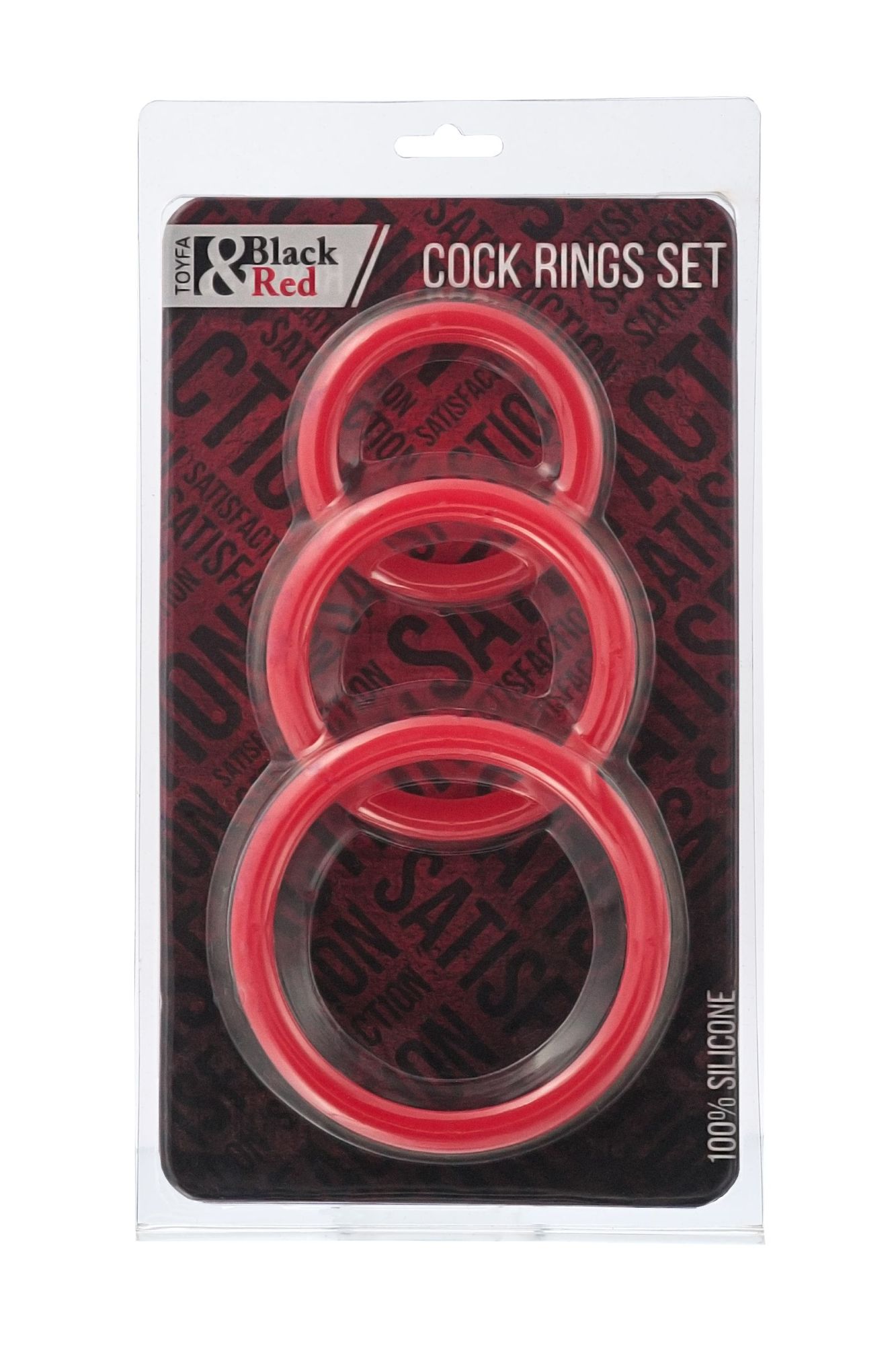 набор эрекционных колец black & red toyfa, силикон, красный в Сочи