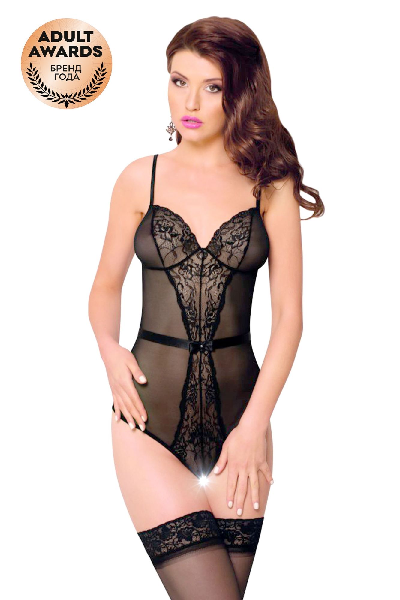 Эротическое боди c интимным вырезом softline collection linda, черный, m/l в Сочи