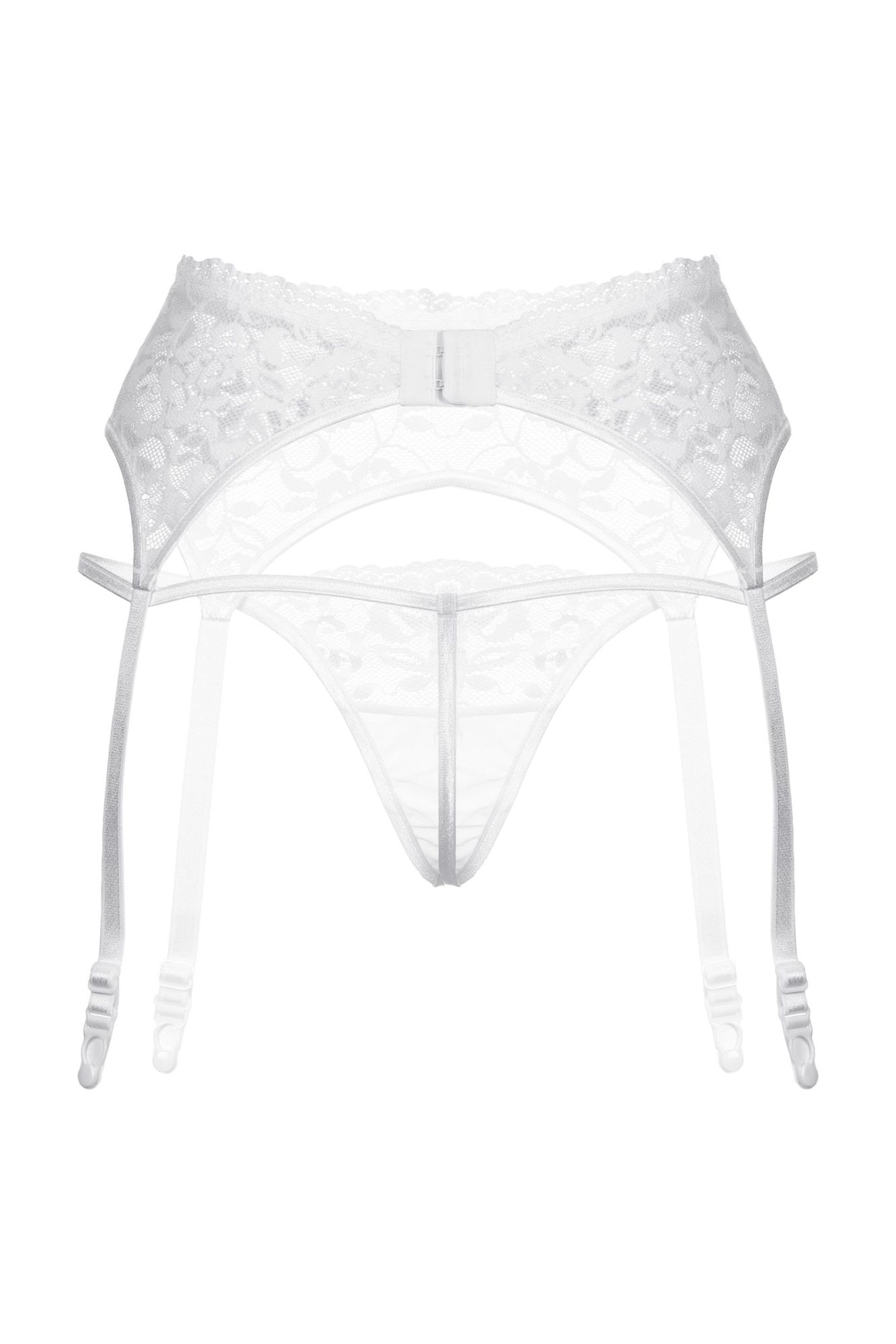 Эротическое пояс для чулок и стринги softline collection кружевные, белый, m/l в Сочи