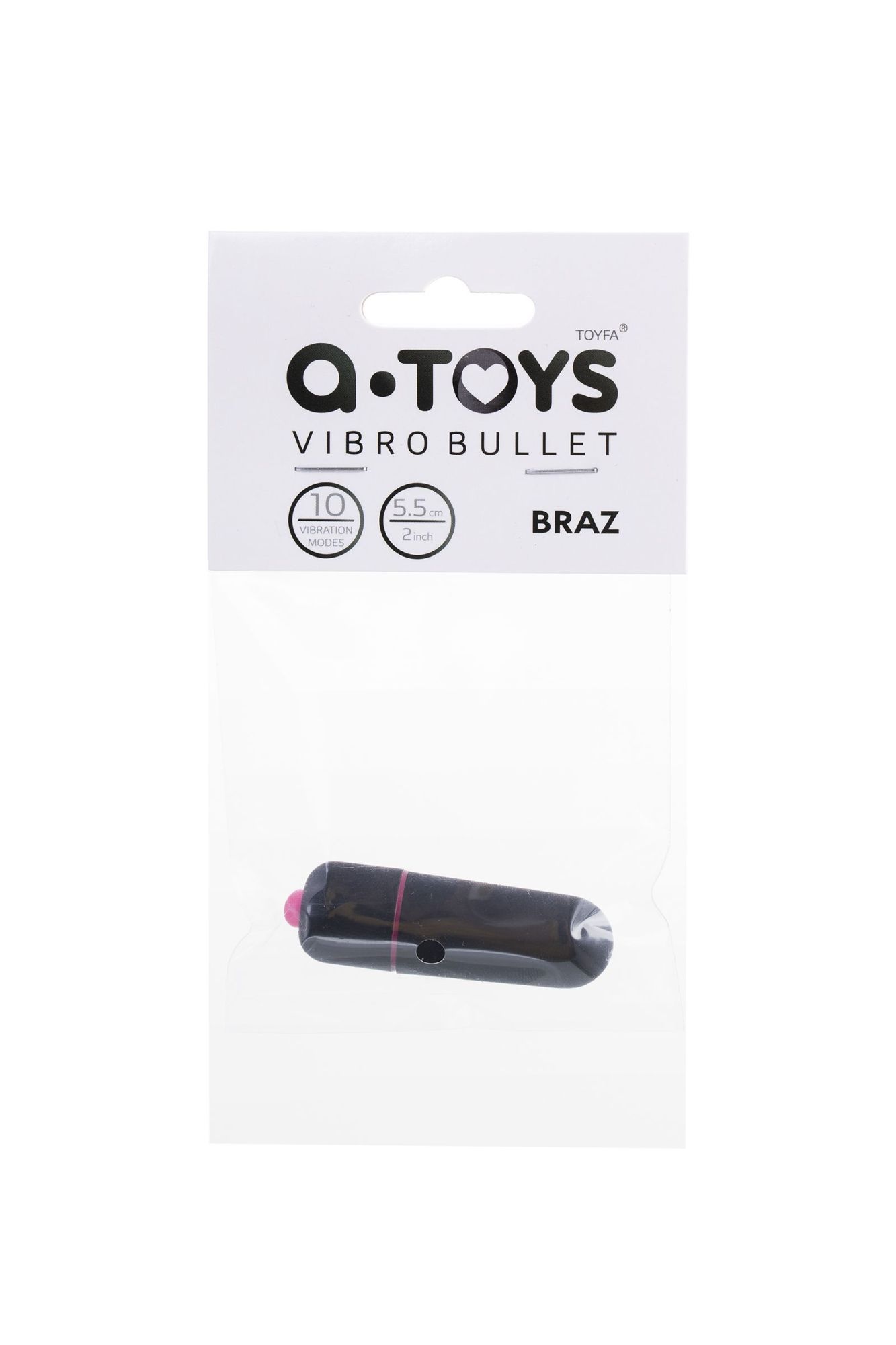 вибропуля a-toys braz abs пластик, черный, 5,5 см, ø 1,7 см в Сочи