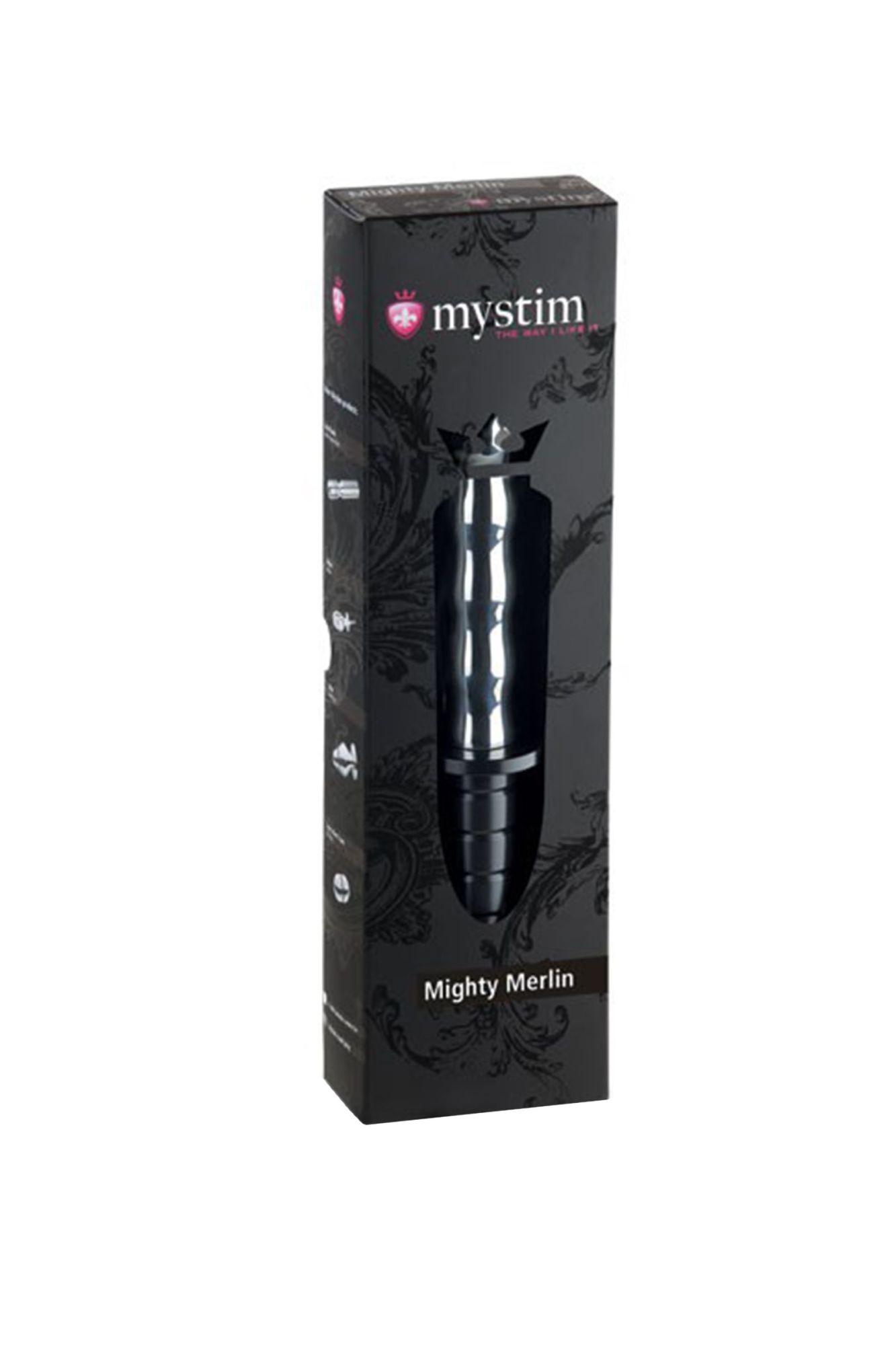 электростимулятор фаллоимитатор mystim mighty merlin, хирургическая сталь, серебряный, 28 см в Сочи