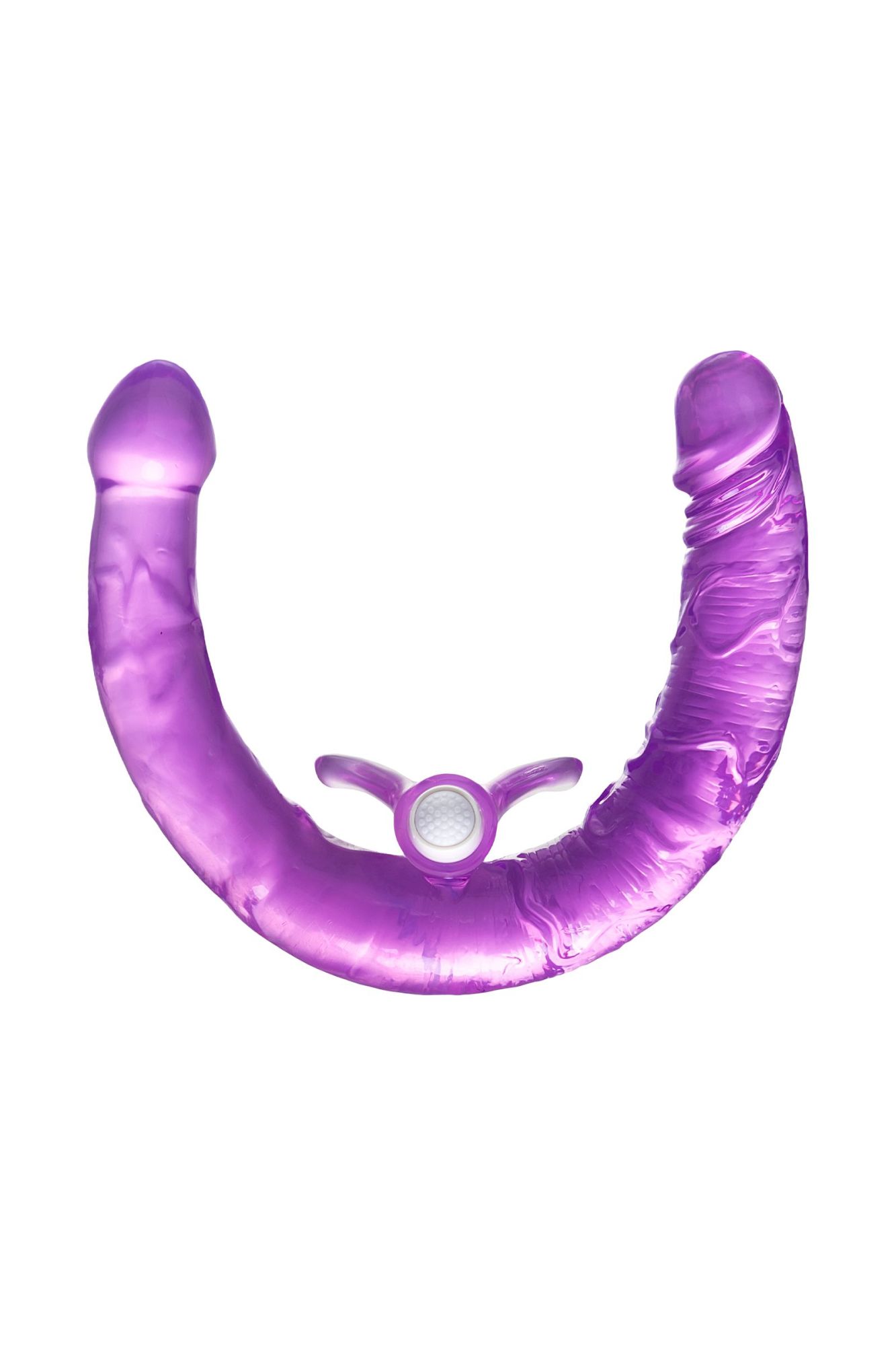 фаллоимитатор двусторонний с вибропулей toyfa double dildo with vibro bullet, tpr, фиолетовый, 35 см в Сочи