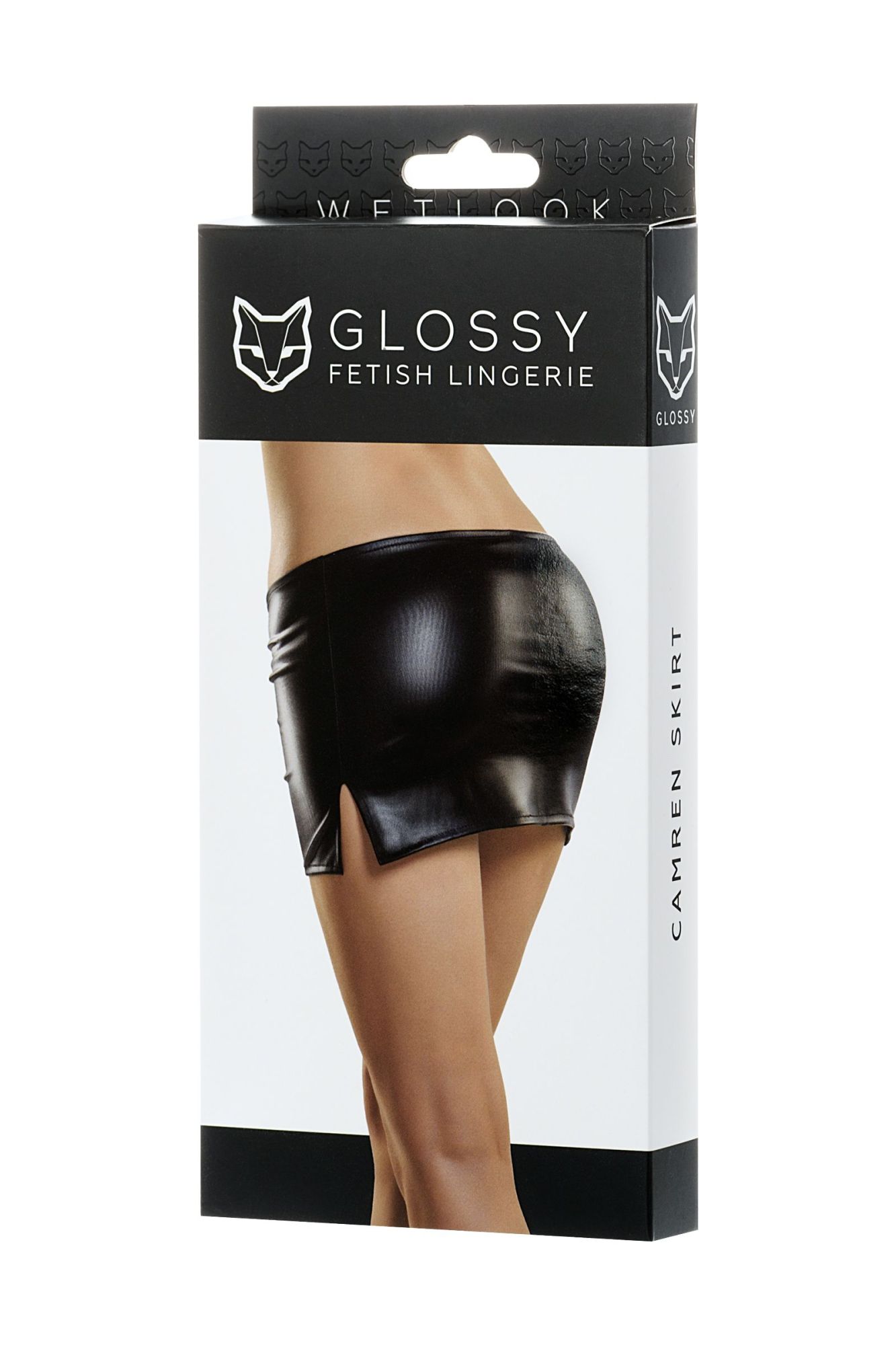 Эротическое мини-юбка glossy camren из материала wetlook, черный, l в Сочи