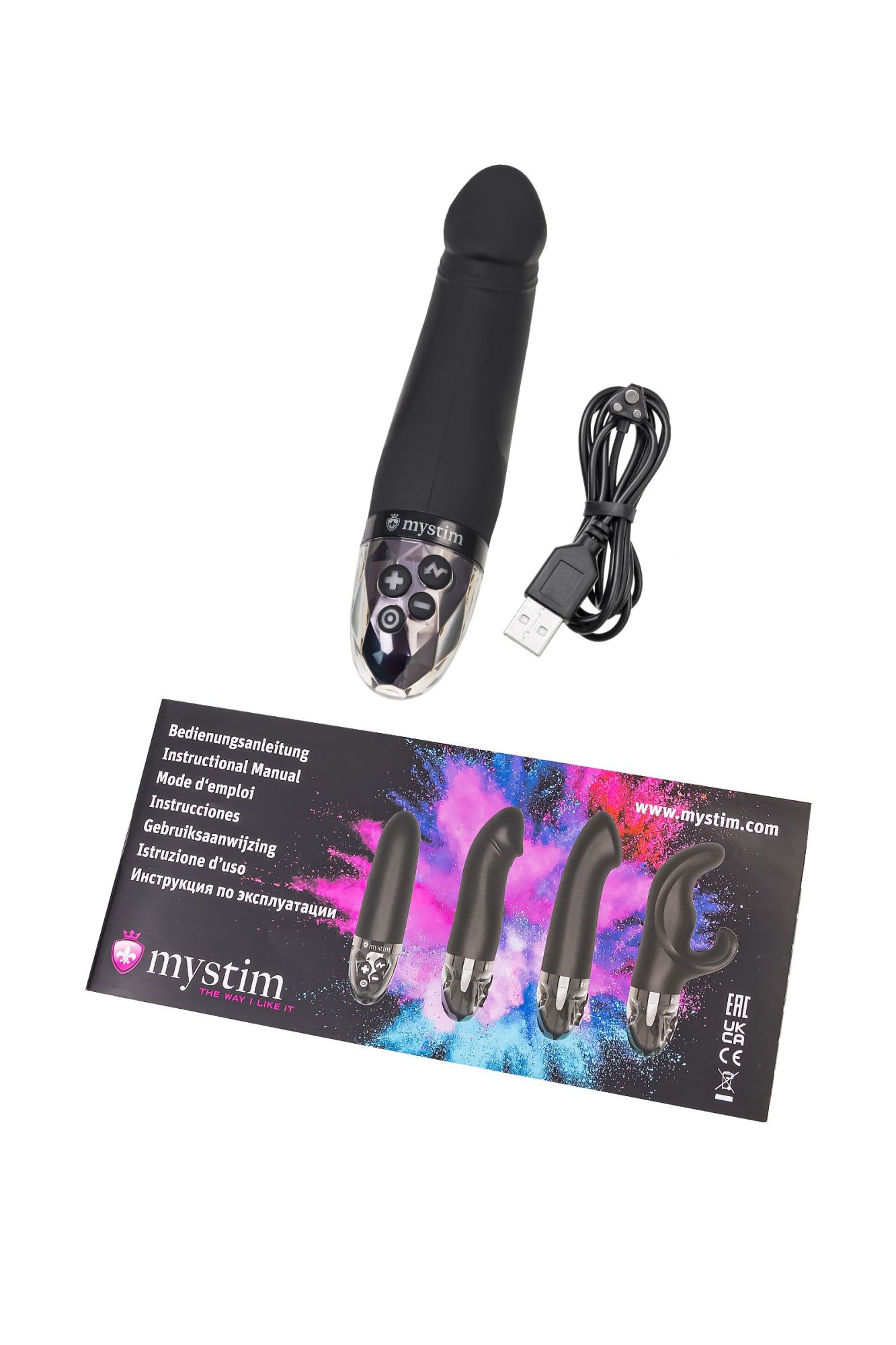 вибратор mystim real deal neal с электростимуляцией, силикон, черный, 16,5 см в Сочи
