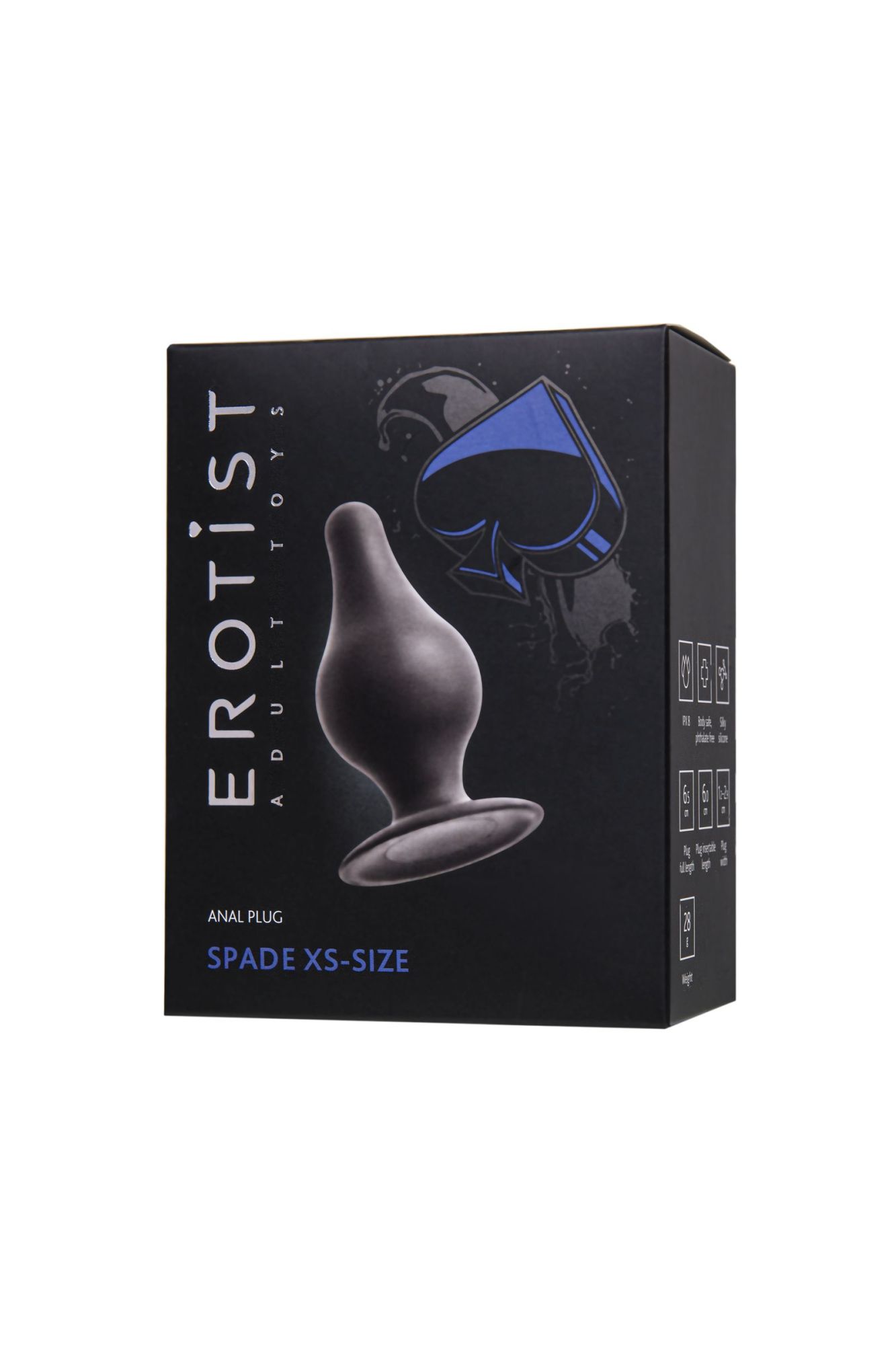 анальная втулка erotist spade xs, сайлекспан, чёрный, 6,5 см в Сочи