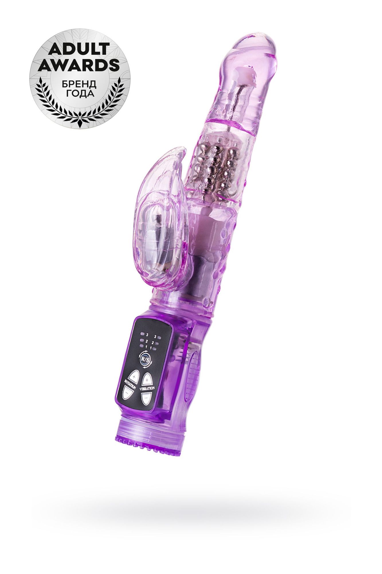 вибратор с клиторальным стимулятором a-toys by toyfa high-tech fantasy, tpe, фиолетовый, 22 см в Сочи