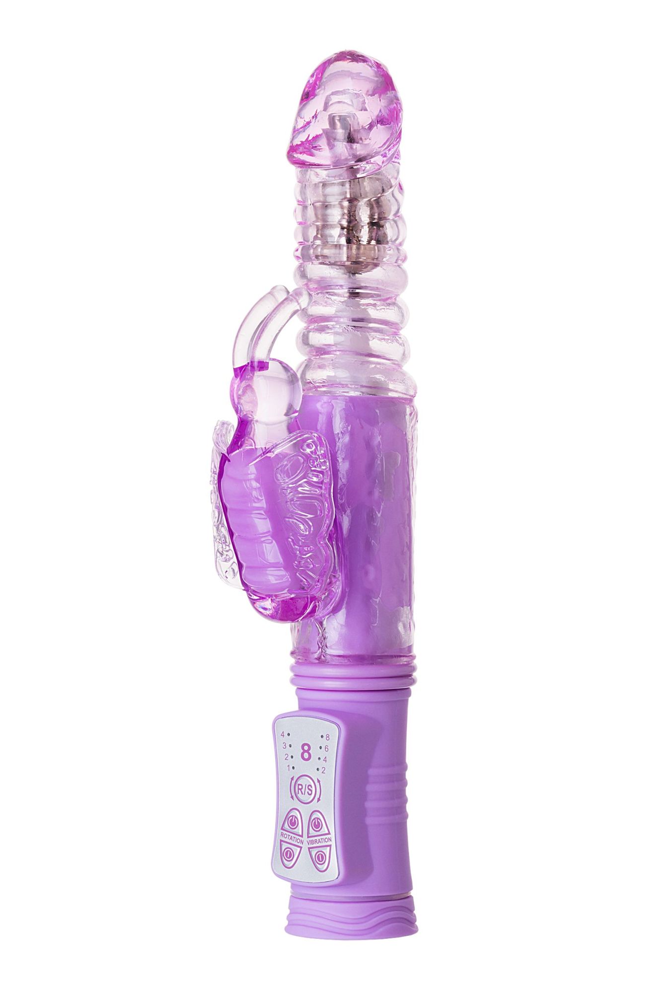 вибратор с клиторальным стимулятором toyfa a-toys serk high-tech fantasy, tpe, фиолетовый, 24,5 см в Сочи