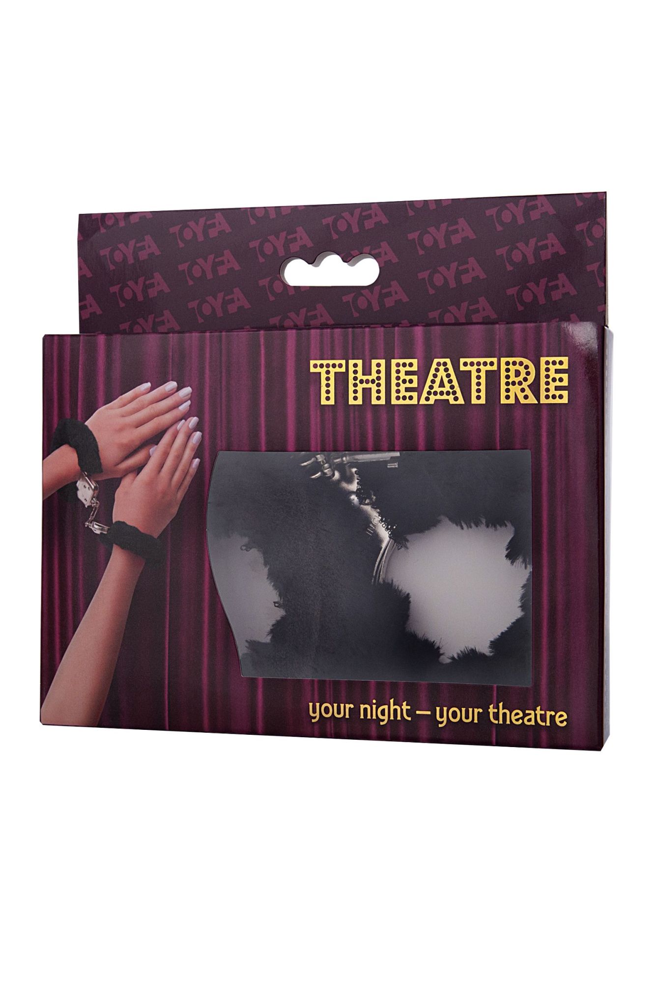 наручники toyfa theatre, меховые, черные, 28 см в Сочи