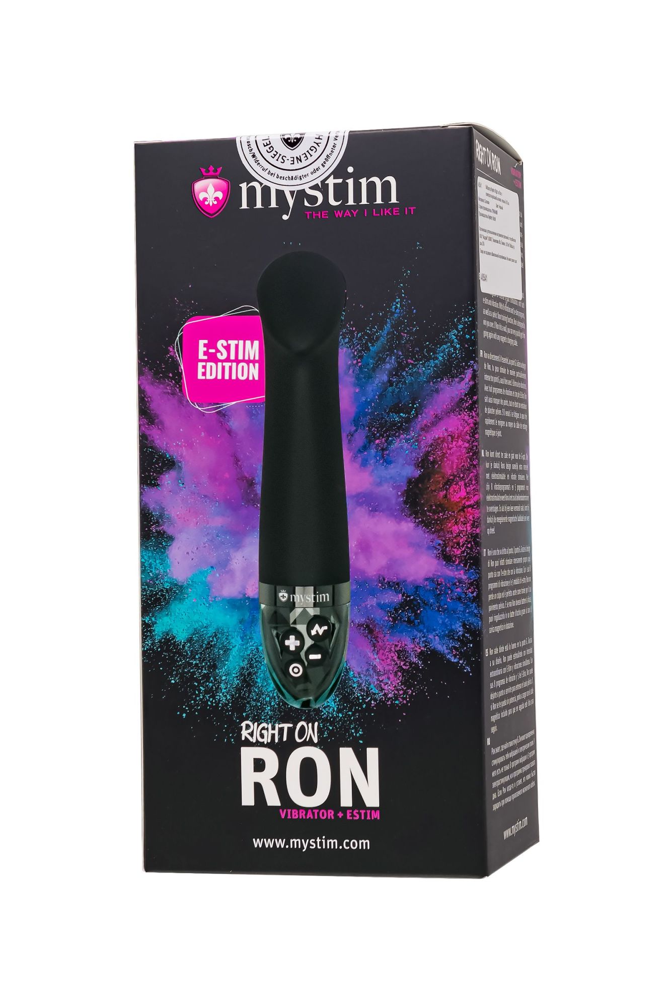 вибратор mystim right on ron с электростимуляцией,силикон, черный, 16,5 см в Сочи
