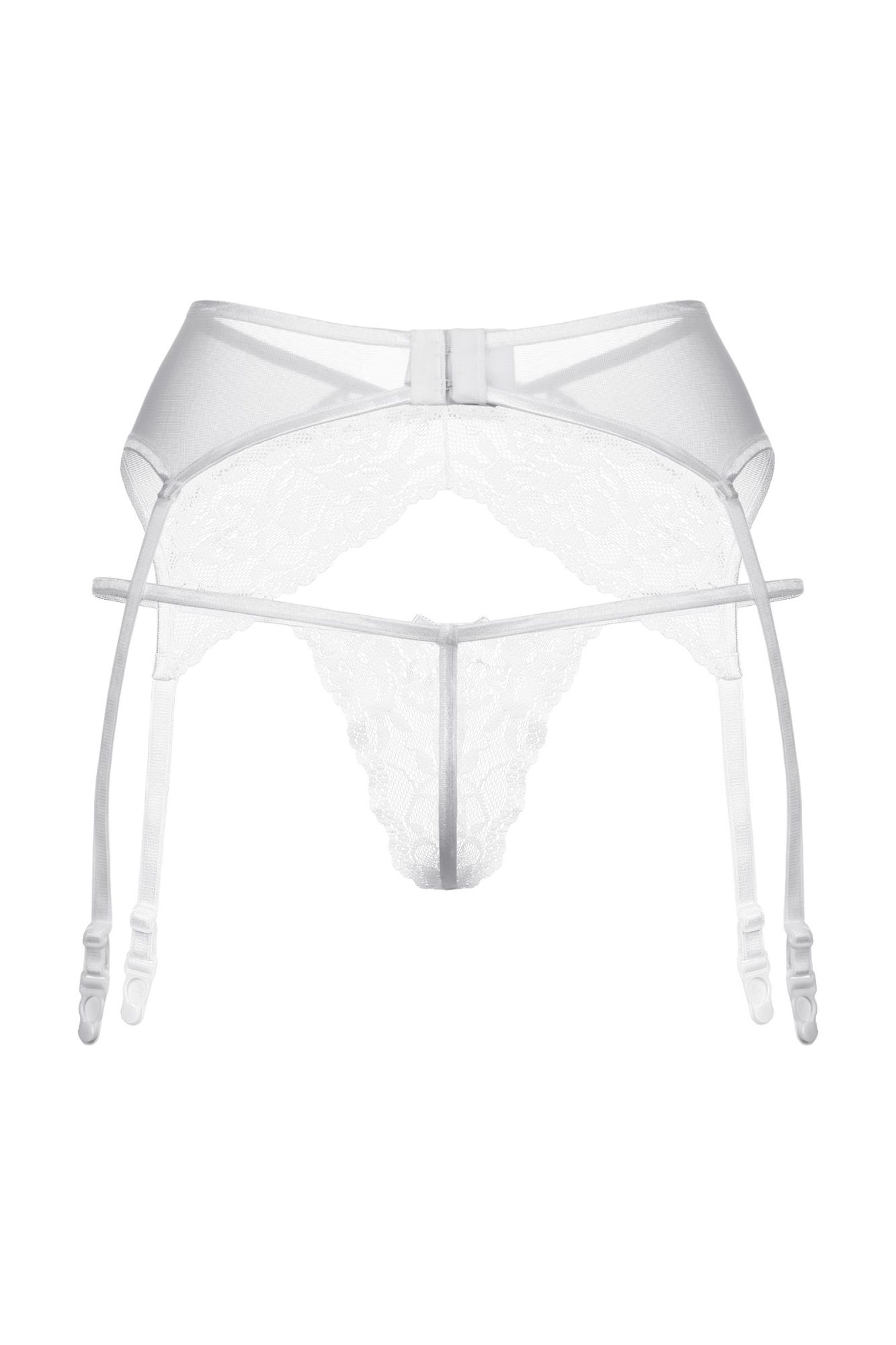 Эротическое пояс для чулок и стринги кружевные softline collection, белый, m/l в Сочи