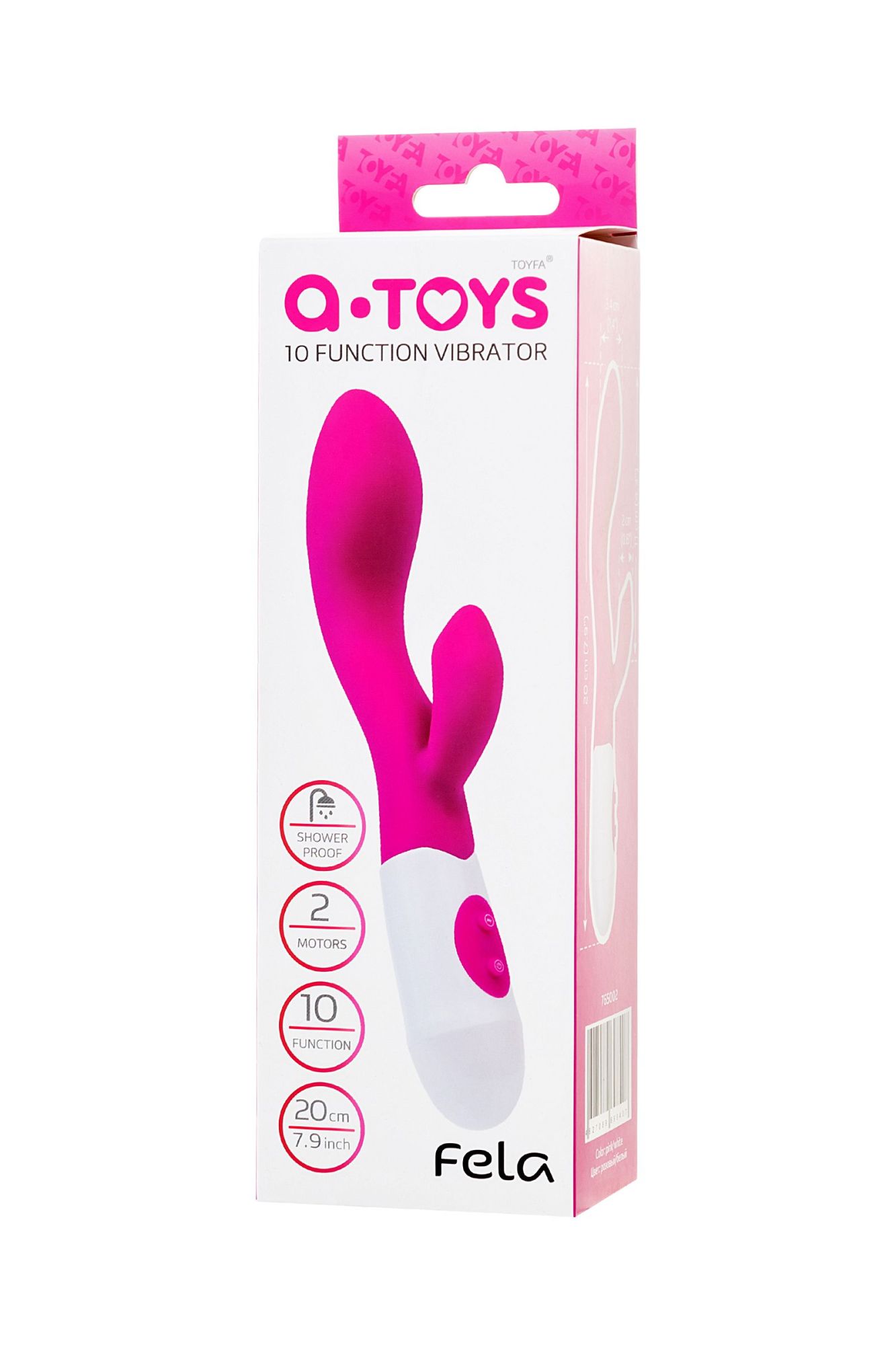вибратор с клиторальным стимулятором toyfa a-toys fela, силикон, розовый, 20,5 см в Сочи