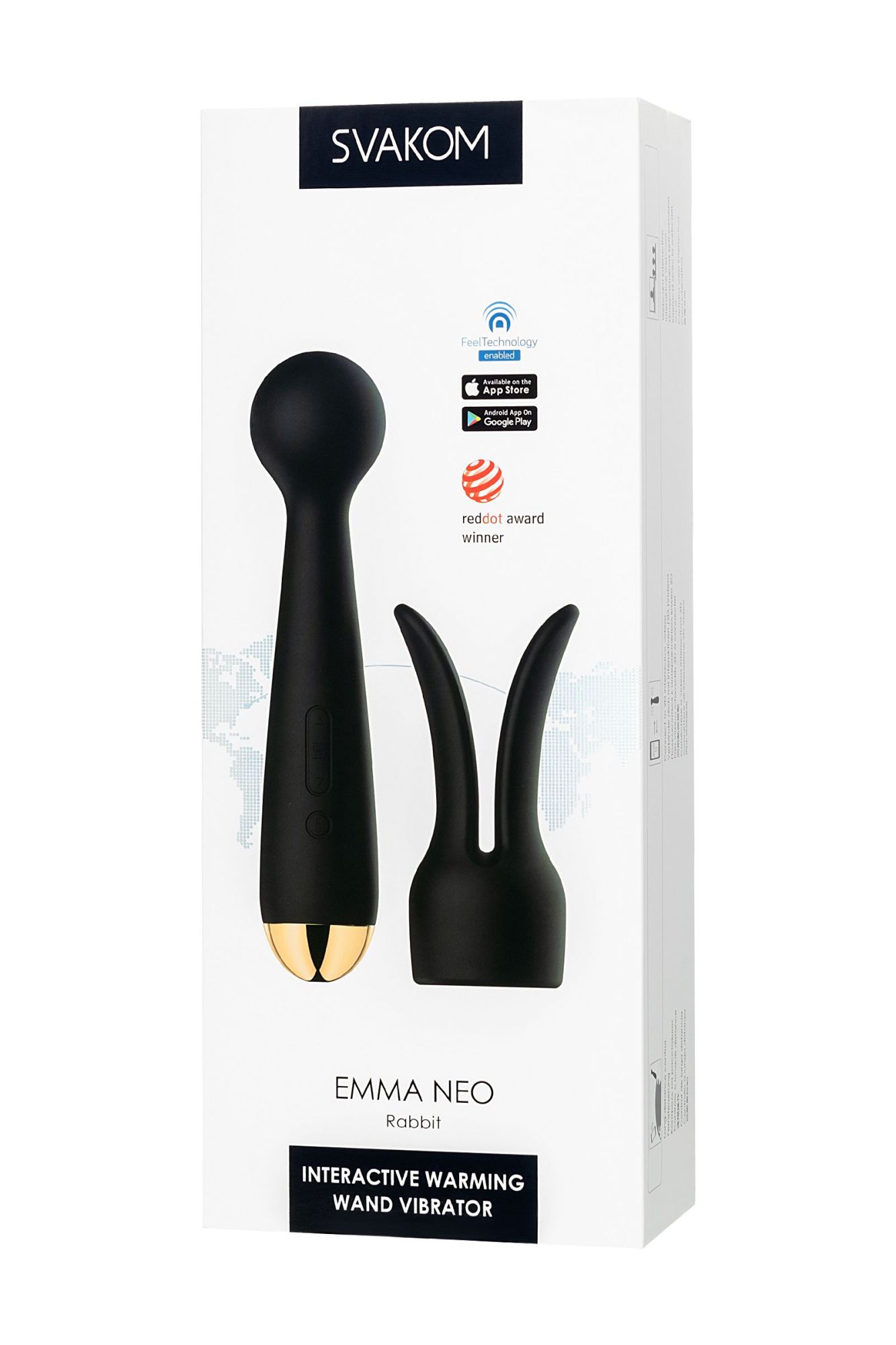 вибратор с насадкой svakom emma neo, силикон, черный, 21 см в Сочи