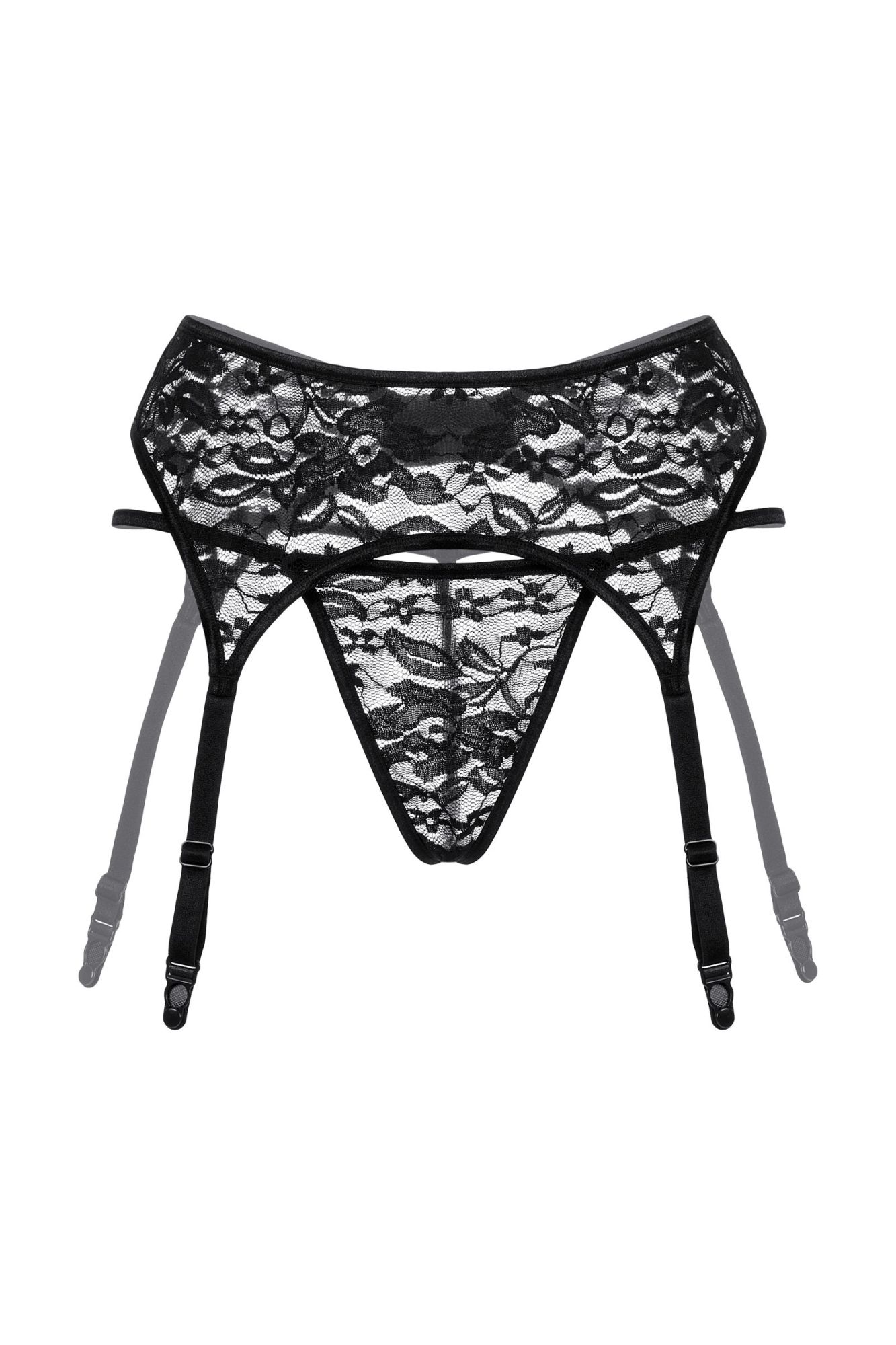 Эротическое пояс для чулок и стринги softline collection из кружева, черный, m/l в Сочи