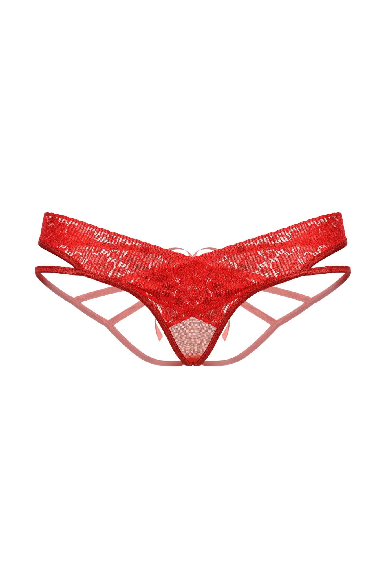 Эротическое стринги с двойным доступом softline collection, красный, m/l в Сочи