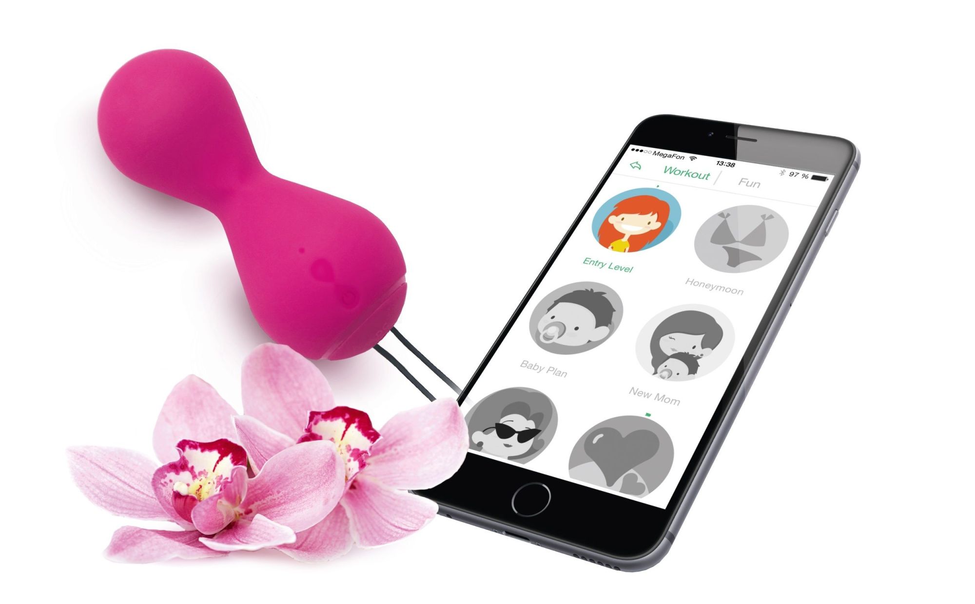 вагинальные шарики с приложением gvibe gballs 2 app, розовые в Сочи