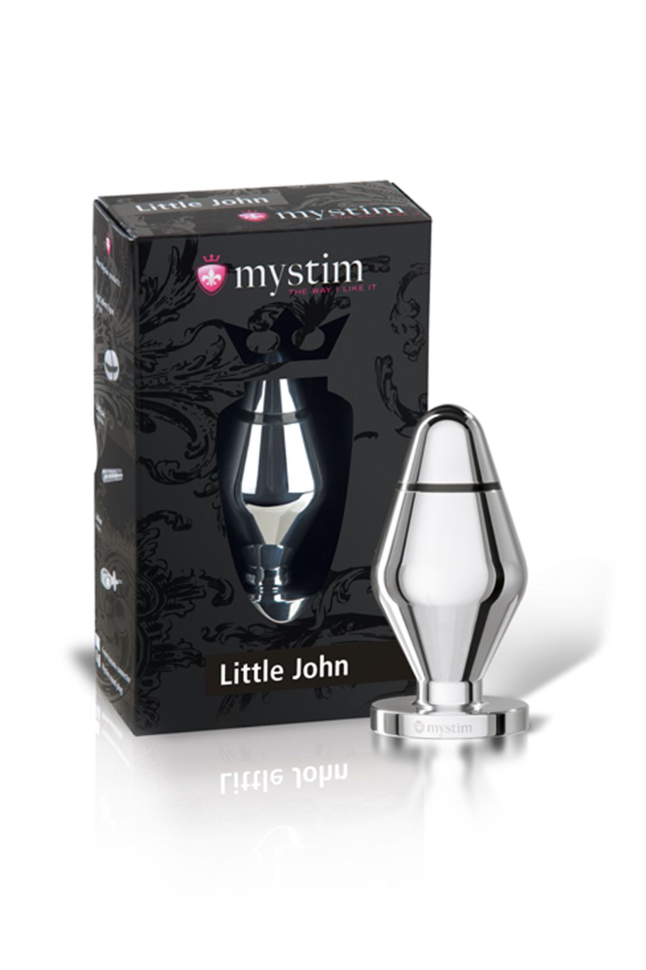 анальная пробка mystim little john s, электростимуляция, хирургическая сталь, серебряная, 9 см, ø 3, в Сочи