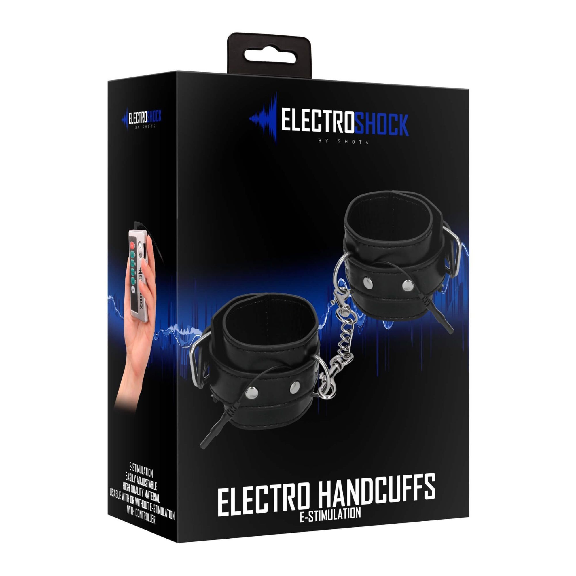 наручники декоративные с электростимуляцией shots media electroshock electro handcuffs, черные в Сочи