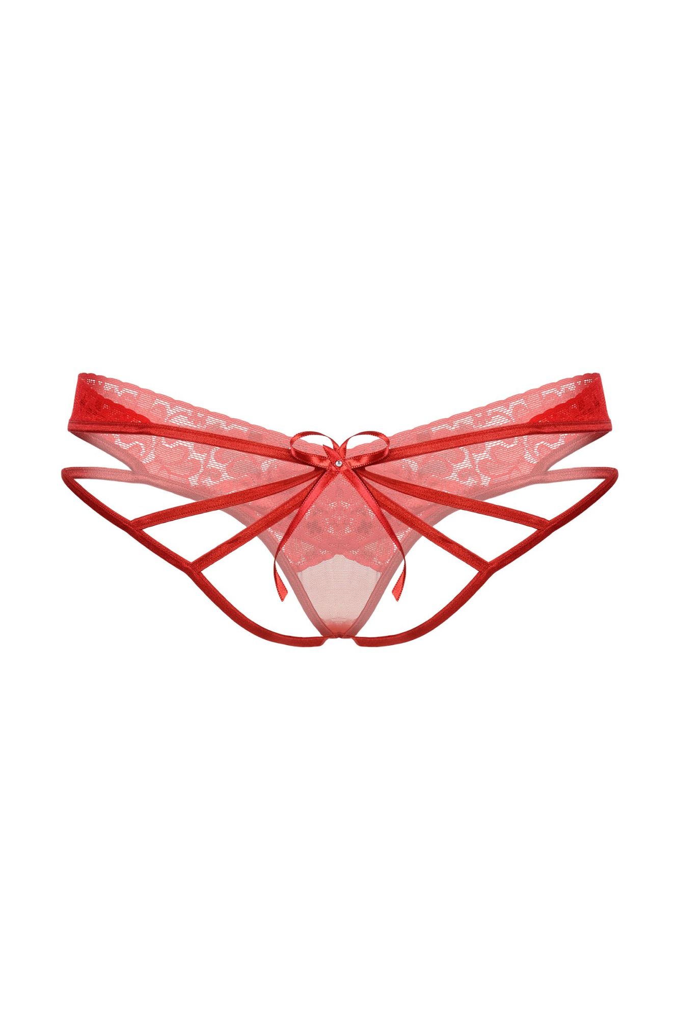 Эротическое стринги с двойным доступом softline collection, красный, m/l в Сочи