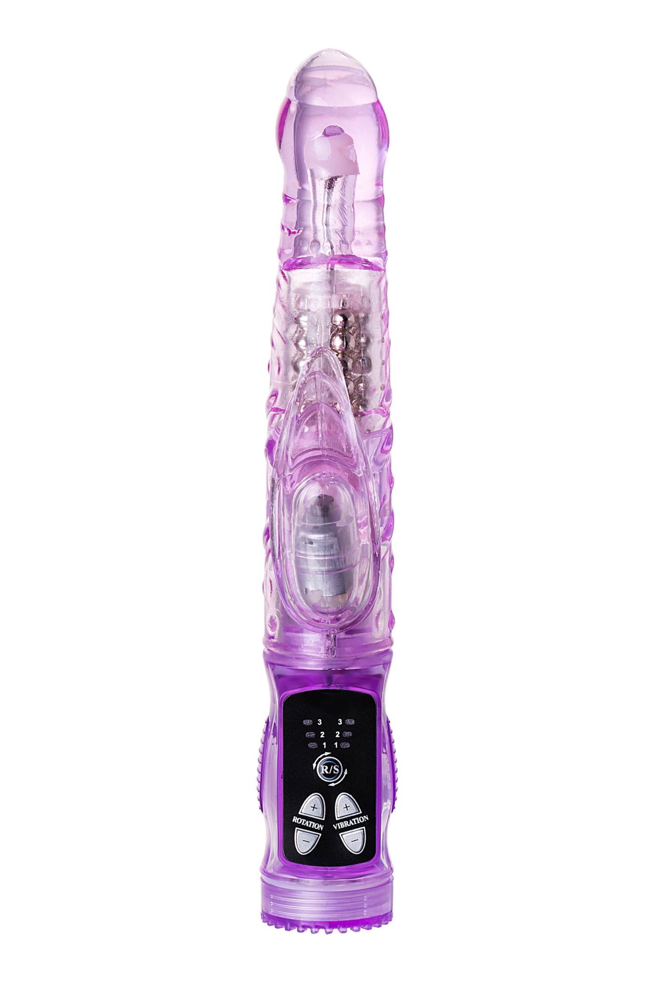 вибратор с клиторальным стимулятором a-toys by toyfa high-tech fantasy, tpe, фиолетовый, 22 см в Сочи