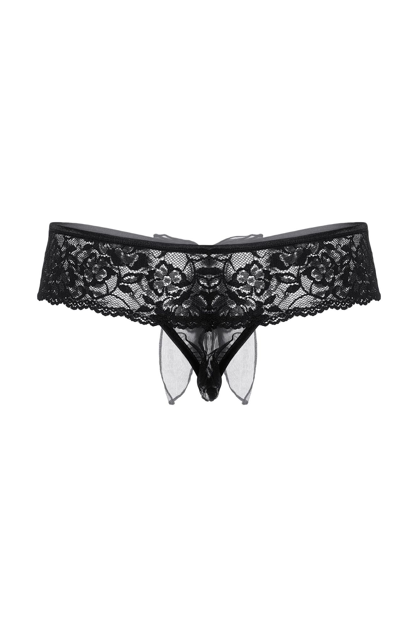 Эротическое шортики с бантиком открытые кружевные softline collection, черный, s/m в Сочи