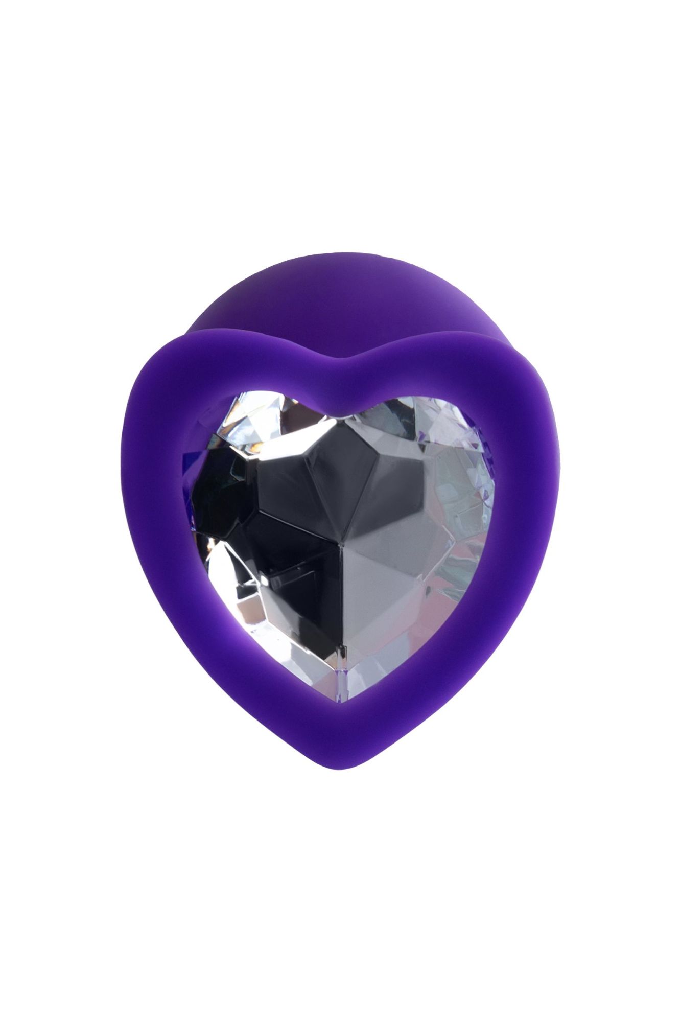 анальная втулка todo by toyfa diamond heart, силикон, фиолетовая, 8 см, ø 3 см в Сочи