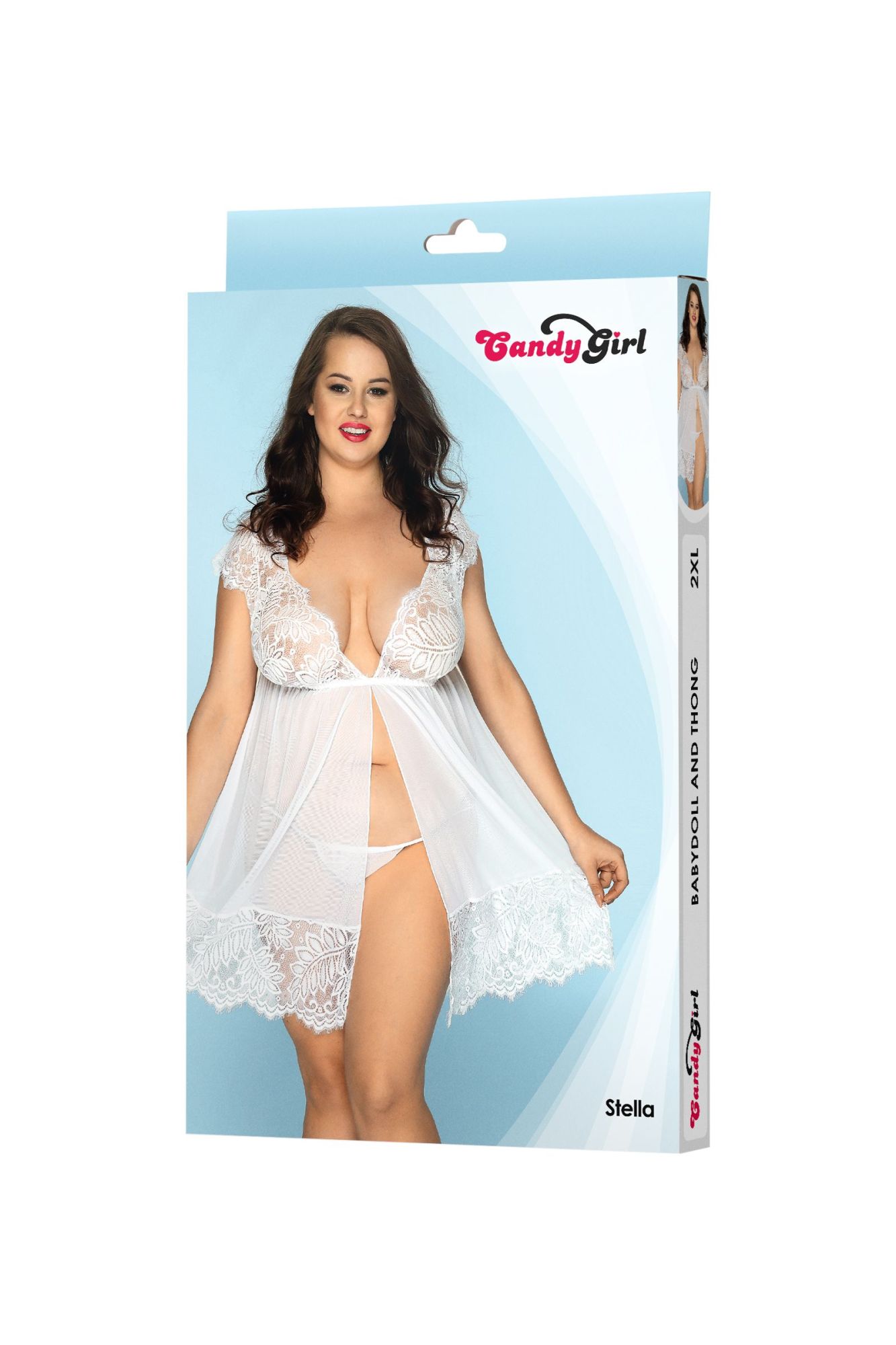 Эротическое комбинация и стринги candy girl stella белые, 2xl в Сочи
