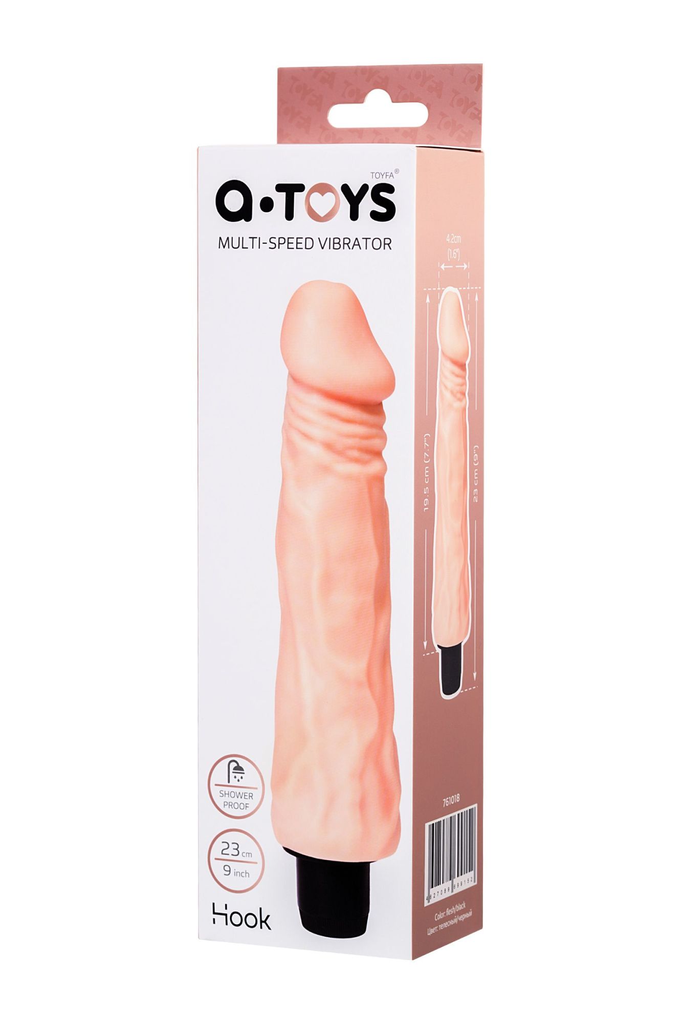реалистичный вибратор toyfa a-toys hook, tpe, телесный, 23 см в Сочи