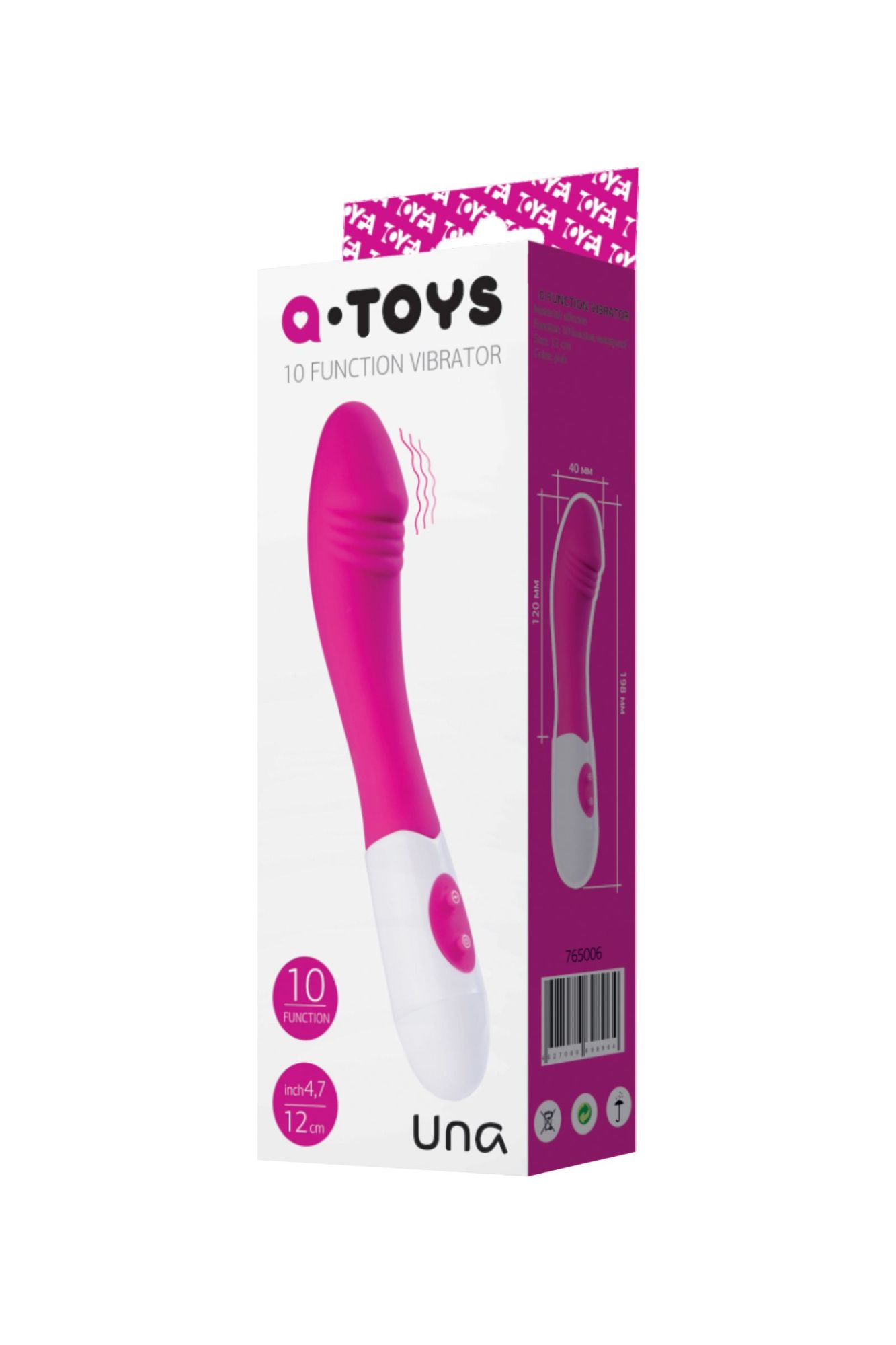 нереалистичный вибратор a-toys by toyfa una, силикон, розовый, 19,8 см в Сочи