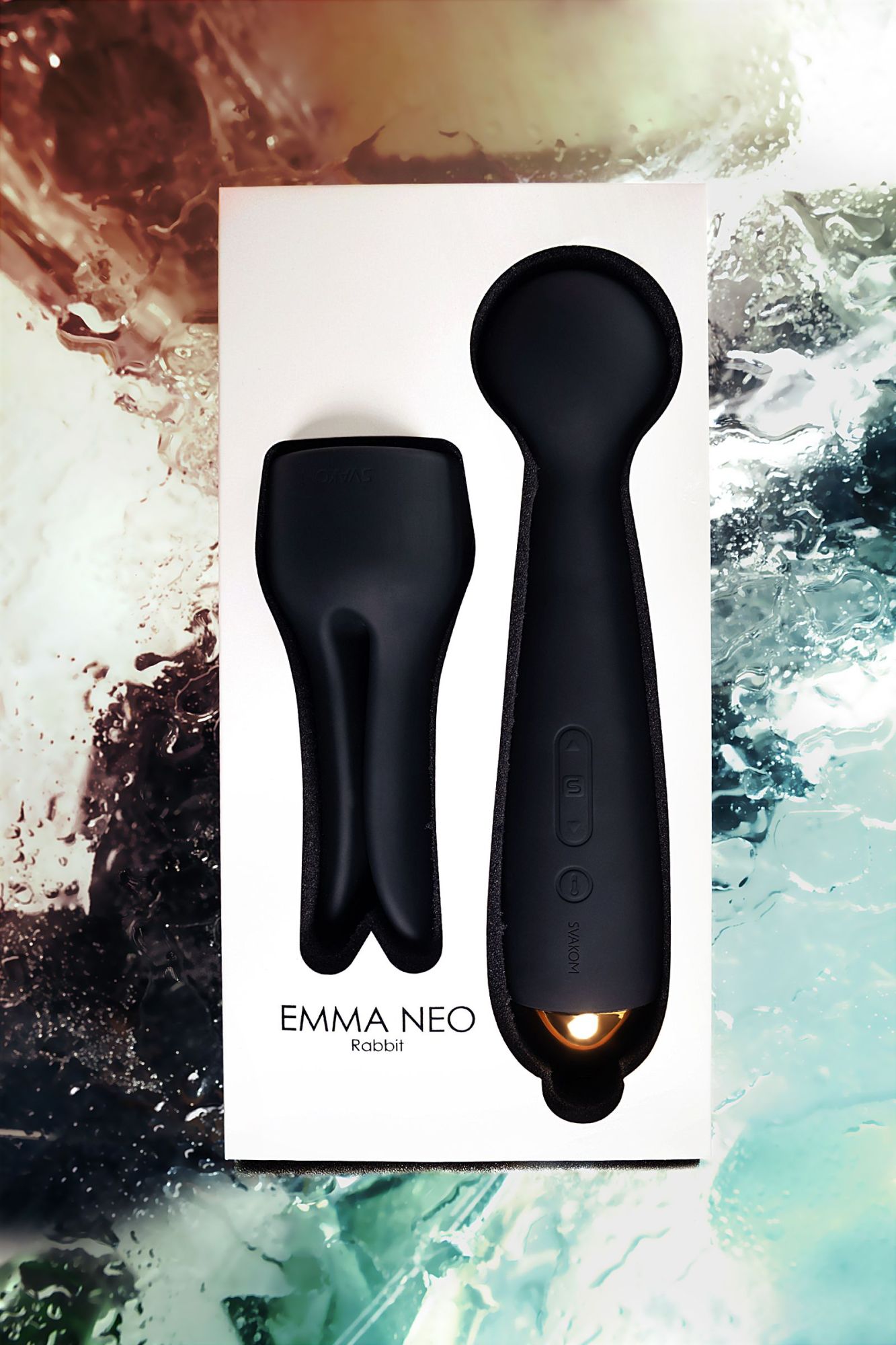 вибратор с насадкой svakom emma neo, силикон, черный, 21 см в Сочи
