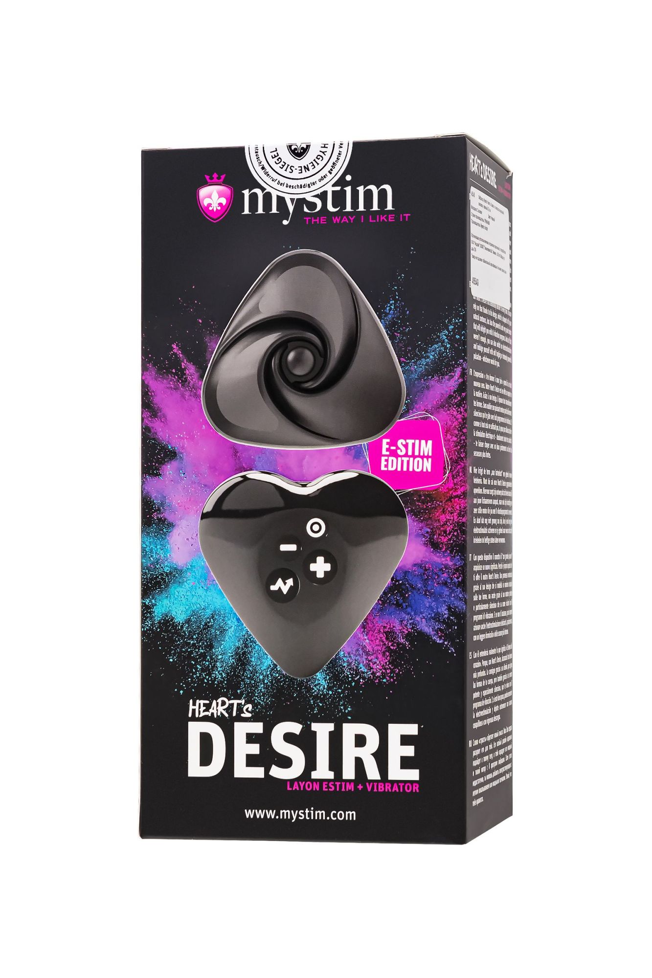 вибратор mystim heart ́s desire с электростимуляцией, силикон, черный, 6,7 см в Сочи