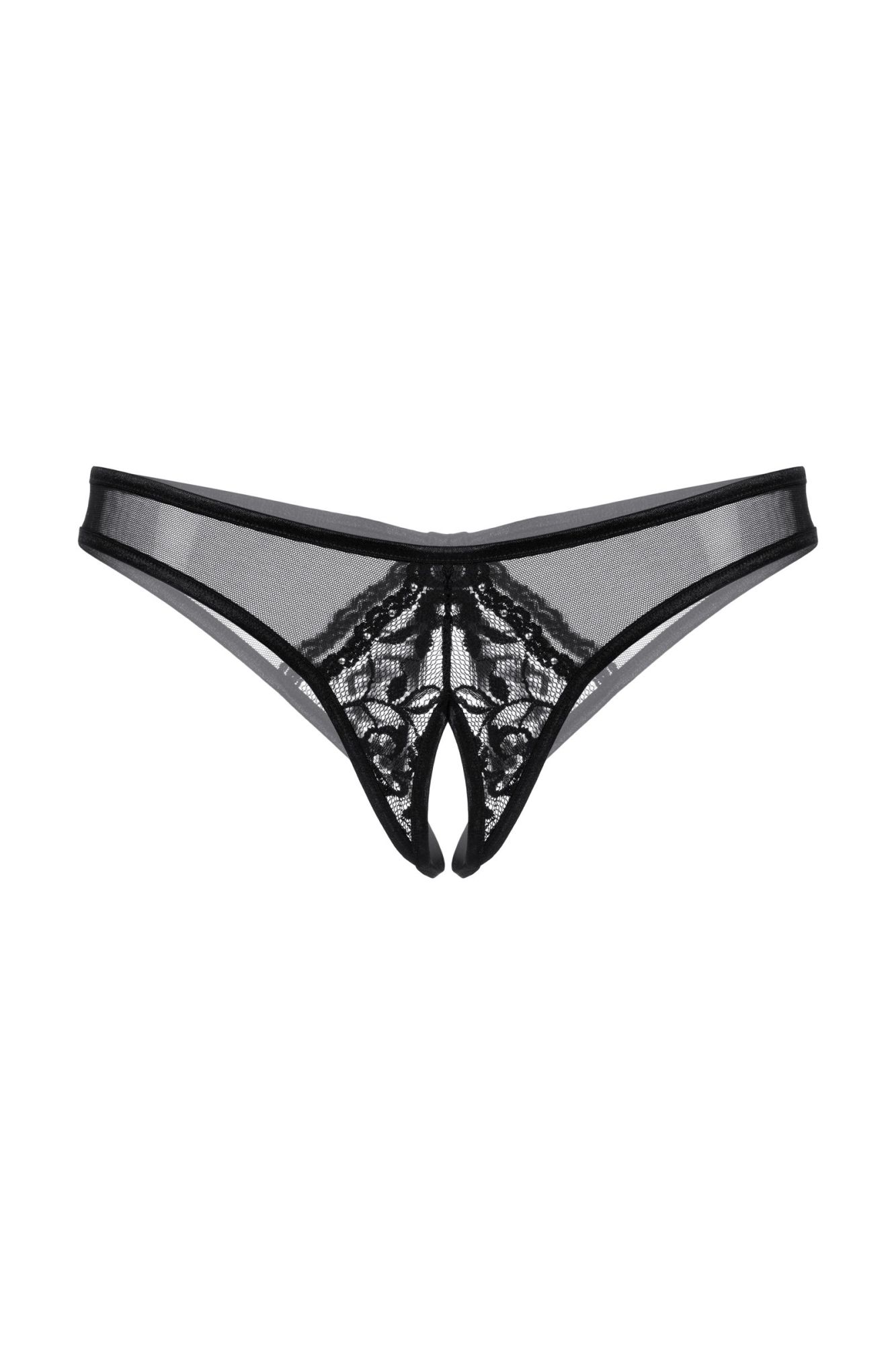Эротическое трусики открытые с украшениями softline collection, черный, m/l в Сочи